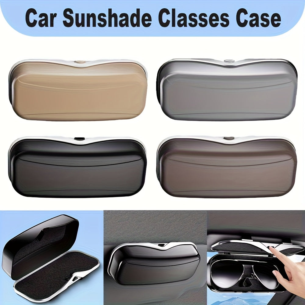 Car Travel Three-Piece Set: Push-Open Eyeglass Case, Universal Storage Case, and Secure Organizer—Complete On-the-Go Storage, Peace of Mind Every Journey（Black)）