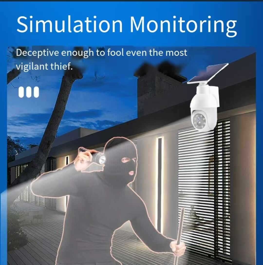 Solar sensor simulation camera light - No real monitoring function, simulated appearance design, smart sensor lighting, for outdoor security warning purposes | Energy-saving anti-theft solution | Warning lighting equipment