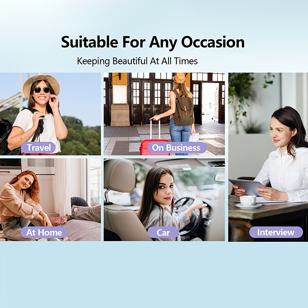 White Cordless Hair Straightener Brush: Dual 2000mAh batteries for long-lasting power, fast heating, creates smooth styles anytime, anywhere.