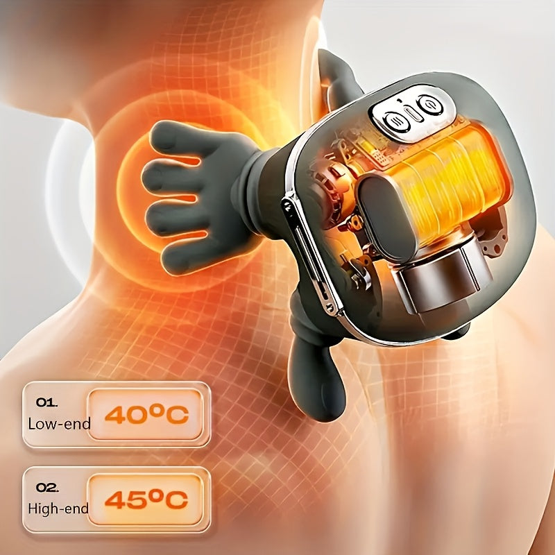 New Heating Massage Gun 1kg Lightweight Design Palm Warm Compress Multi Dimensional Massage Experience Say Goodbye to Single Vibration and Heavy Feel of Old Model