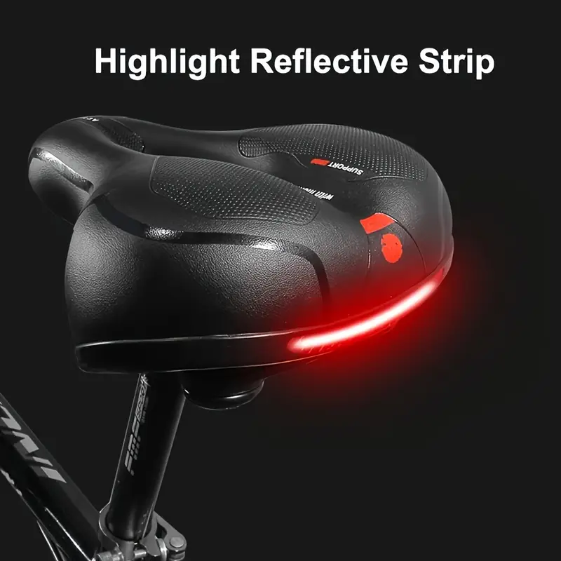 Wide, cushioned, and shock-absorbing bike saddle with memory foam and waterproof design – ensures ultimate comfort and support for every ride, whether on MTB, road, or indoor exercise bikes.