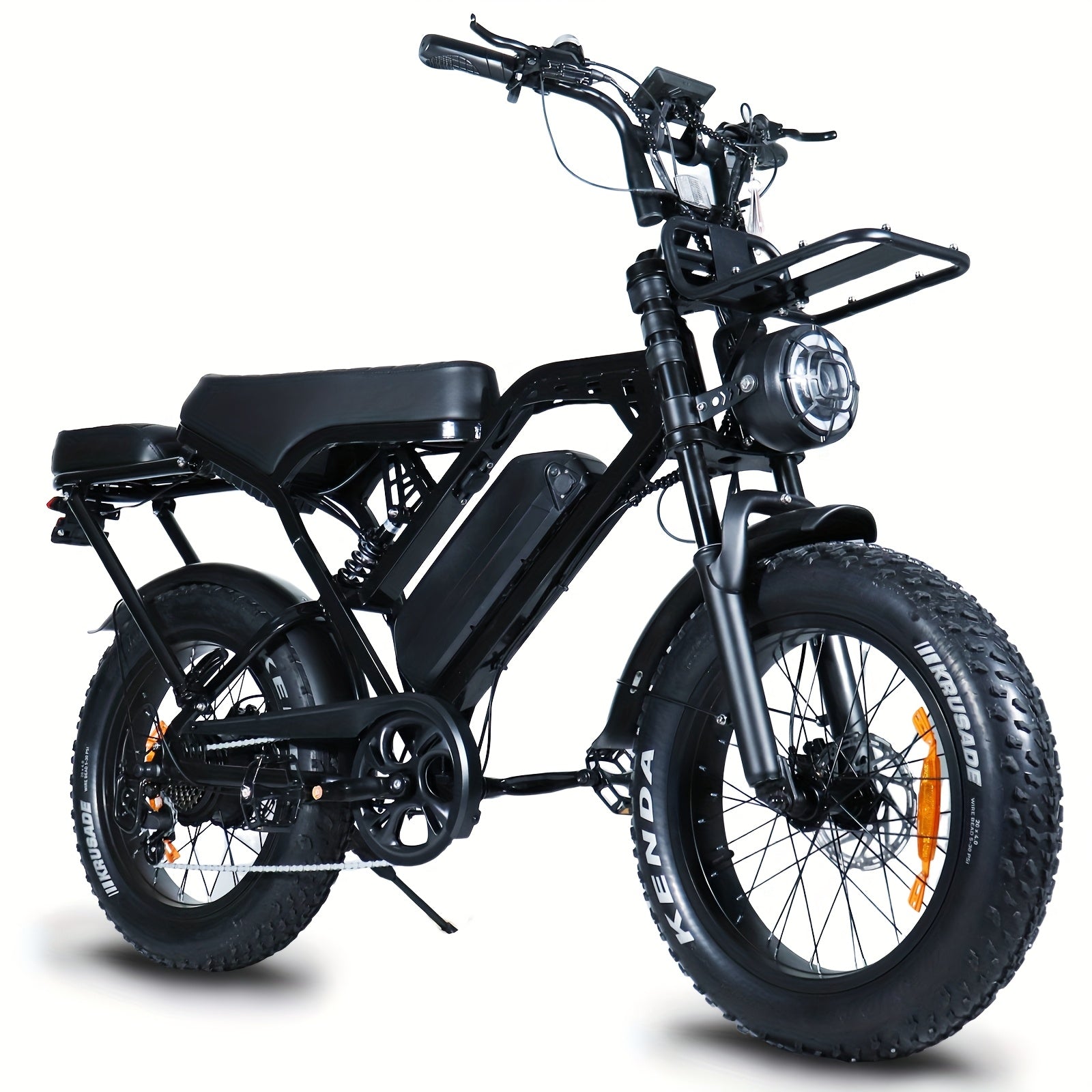 V20 upgraded X80Pro electric bicycle, 750W motor, 20-inch off-road tires, 55-65 km range, 48V 12Ah removable lithium battery, front and rear hydraulic disc brakes + 7-speed gear, intelligent anti-theft + digital display screen, beach/snow dual-use