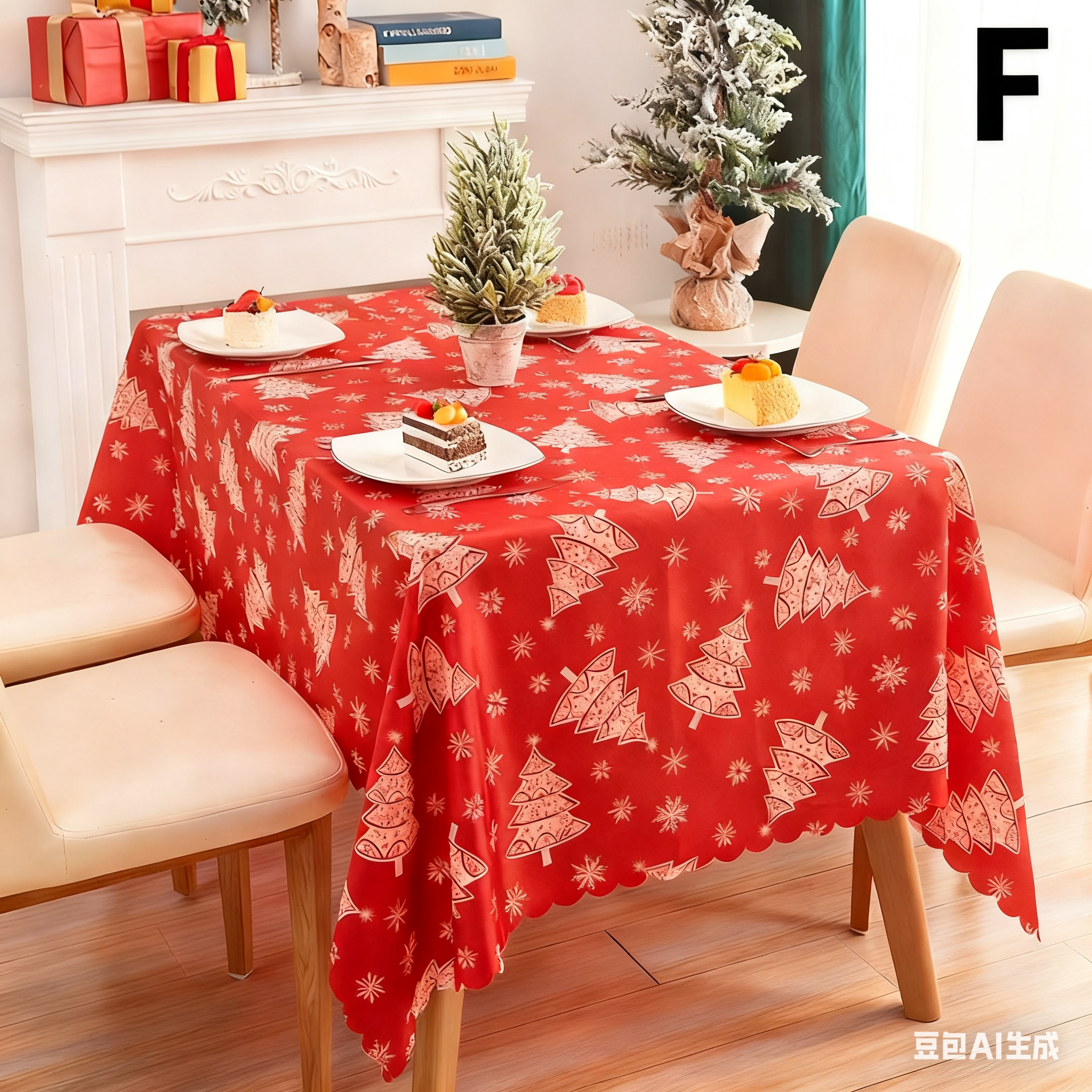 Christmas gift Christmas Tablecloth - Festive 180x150cm Table Cover for Holiday Dining & Home Decor（A）