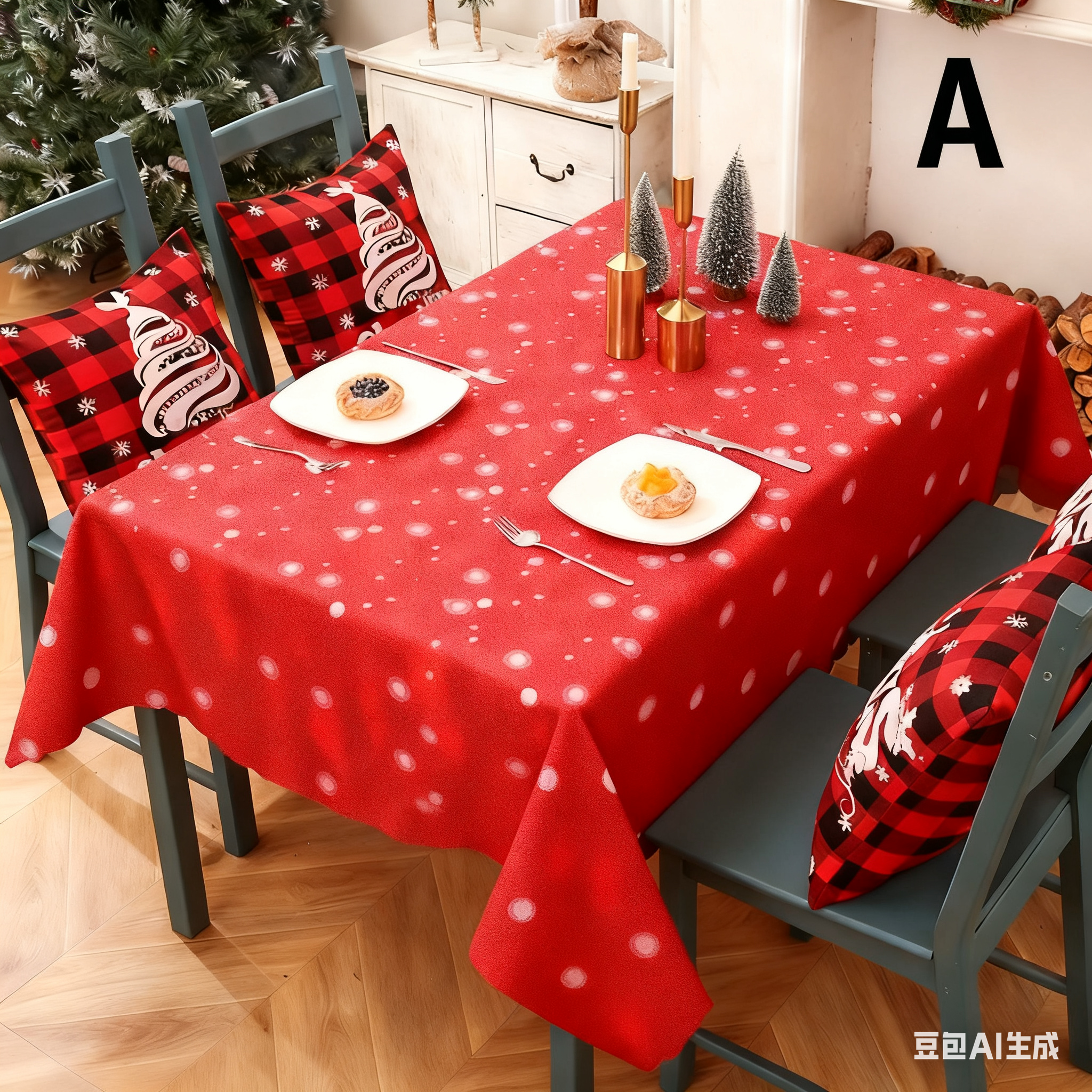 Christmas gift Christmas Tablecloth - Festive 180x150cm Table Cover for Holiday Dining & Home Decor（C）