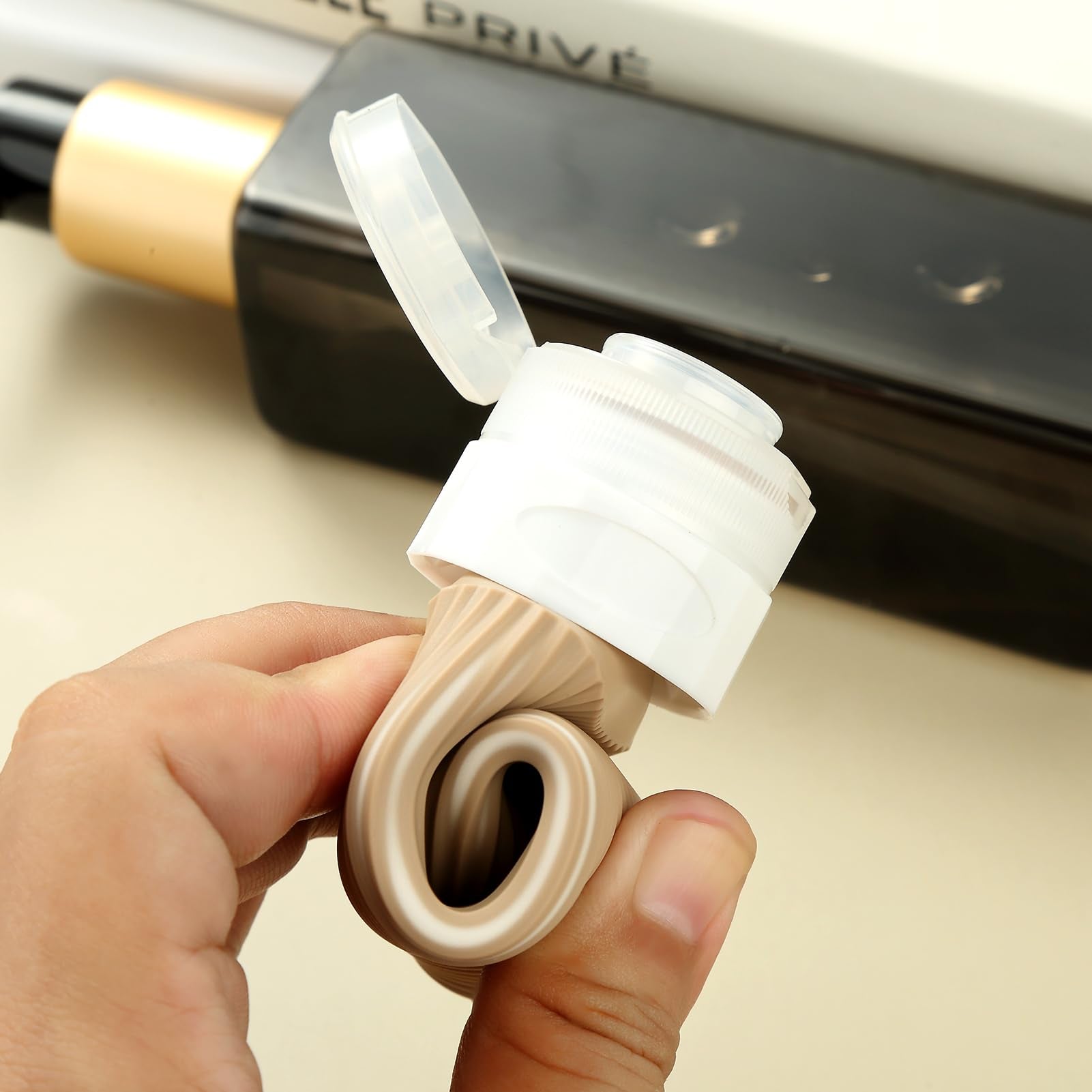 16-Piece Travel Bottle Set with Leak-Proof Silicone Squeeze Bottles – Reusable Toiletry Containers for Shampoo, Lotion, Makeup Remover (Cream)  | Other Colors Available in Store