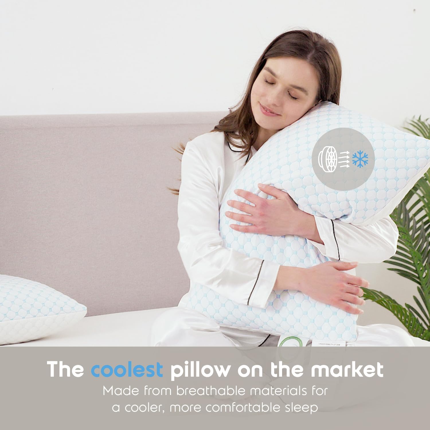 King Size Cooling Pillow with Shredded Memory Foam & Gel Infusion – Adjustable Loft, Breathable Dual-Sided Cover, 20" x 36" (Blue) | Other Sizes Available in Store