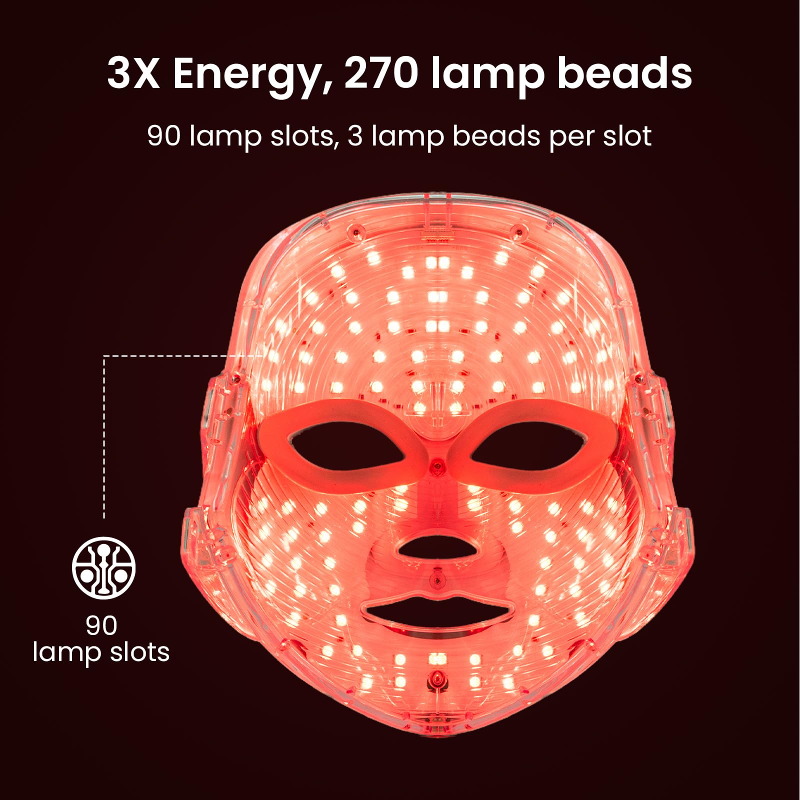 7-Color Facial Light Mask for Home Skincare – Rechargeable LED Beauty Device with 270 LEDs, One-Touch Control & Auto-Timer (White with Rose Gold Trim)   | Other Colors Available in Store