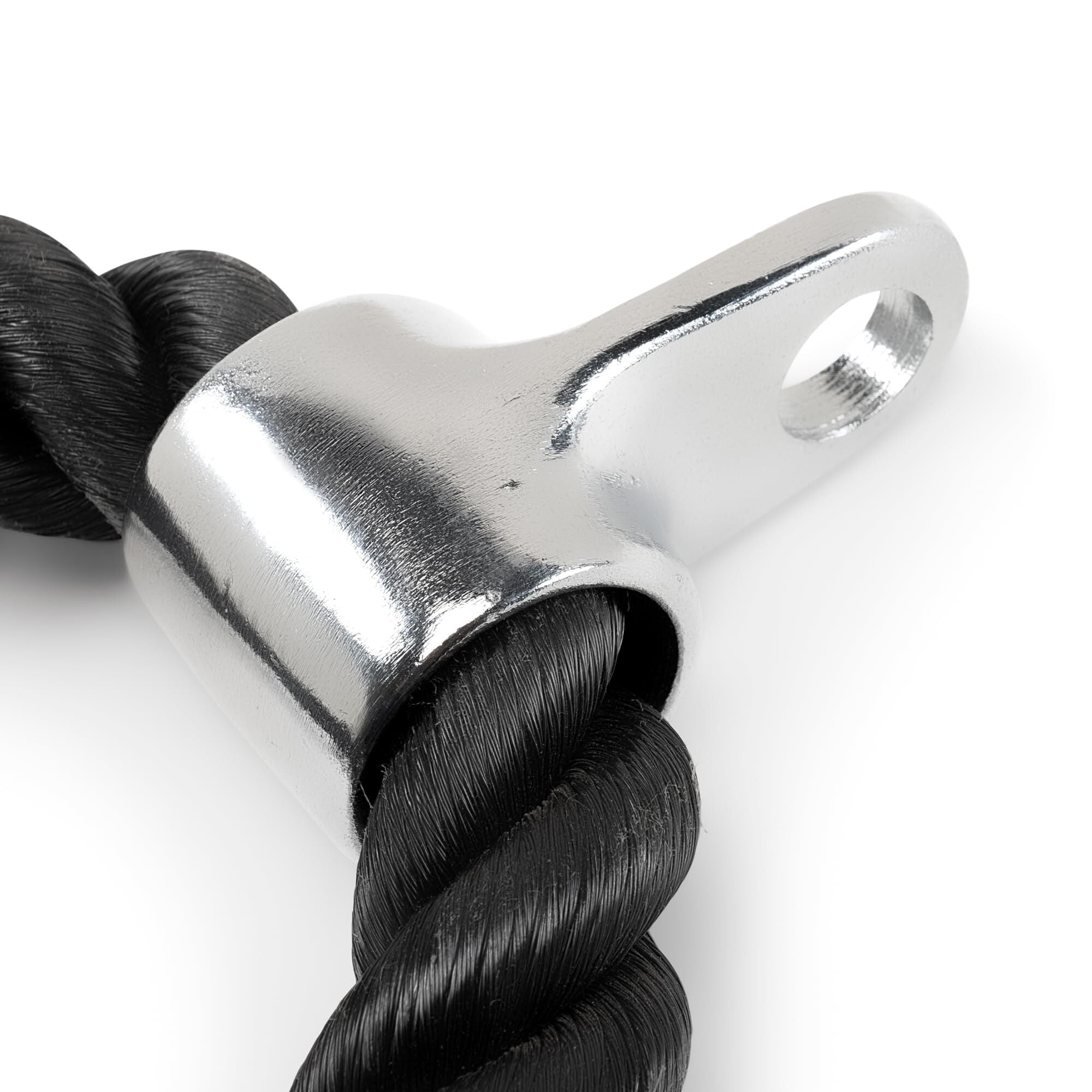 Heavy-Duty Dual-Handle Triceps Rope for Cable Machine – Braided Nylon Fitness Attachment with Rubber Ends (Black)