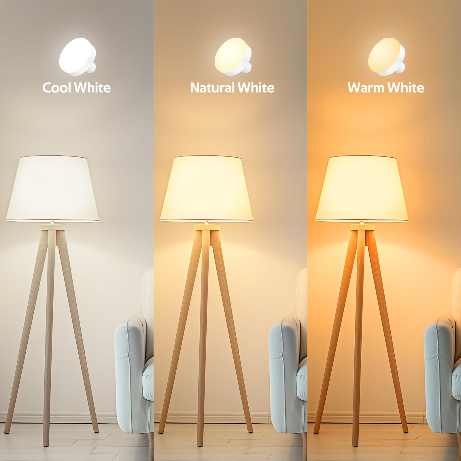 Battery Operated Light Bulbs, 5000mAh Rechargeable Light Bulb Set of 2 with Remote, 3 Colors 10 Levels Dimmable Fabric Wireless Sconces Light Bulb with Timer for Bedroom Living Room