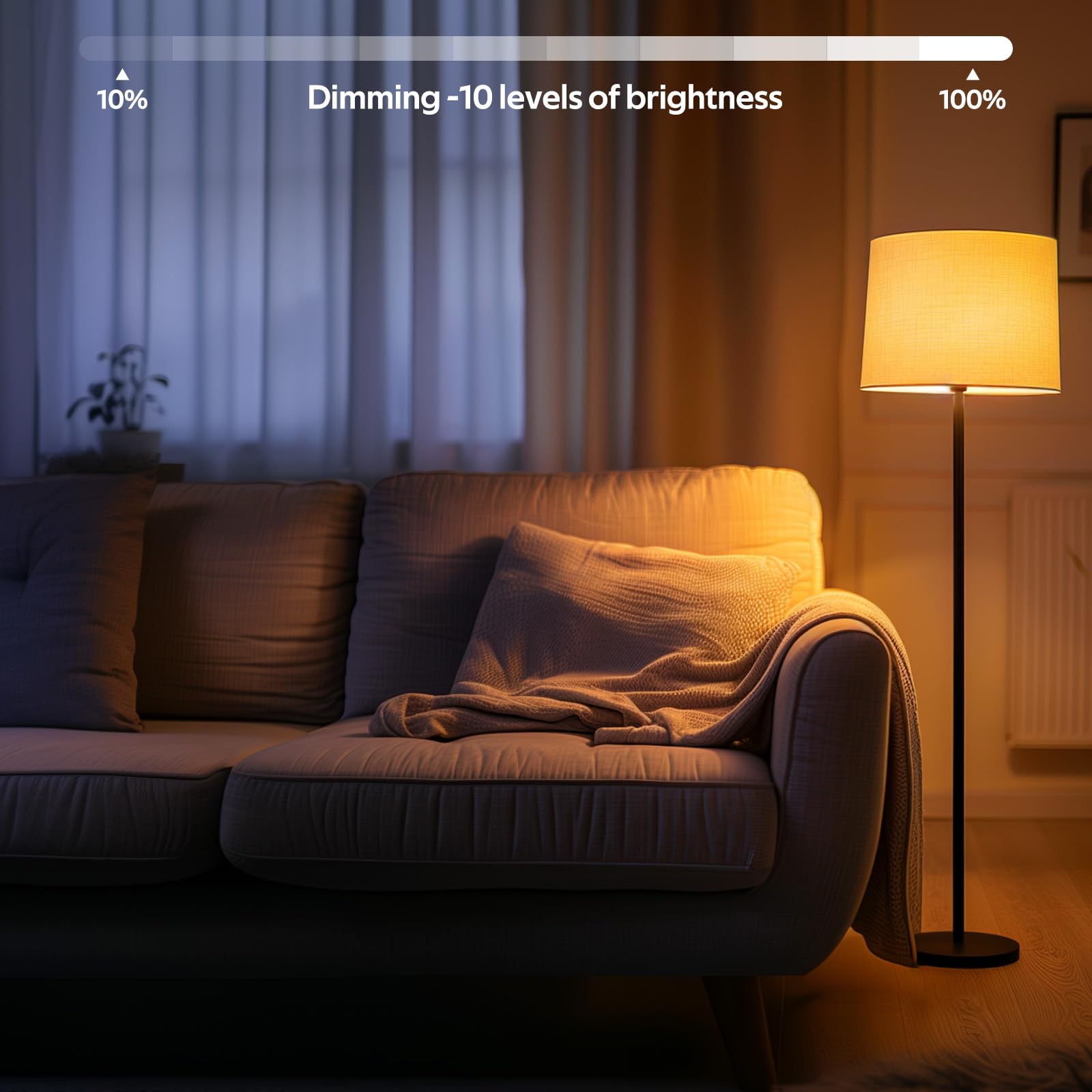 Battery Operated Light Bulbs, 5000mAh Rechargeable Light Bulb Set of 2 with Remote, 3 Colors 10 Levels Dimmable Fabric Wireless Sconces Light Bulb with Timer for Bedroom Living Room