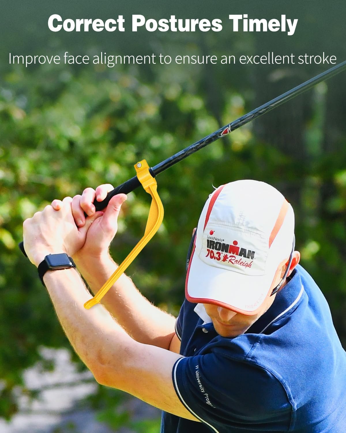 Golf Training Wrist Hinge Golf Swing Training Aid Swing Correcting Trainer Tool for Golfers Beginners Arm Elbow Posture Teaching Accessory for Golf Club Practice