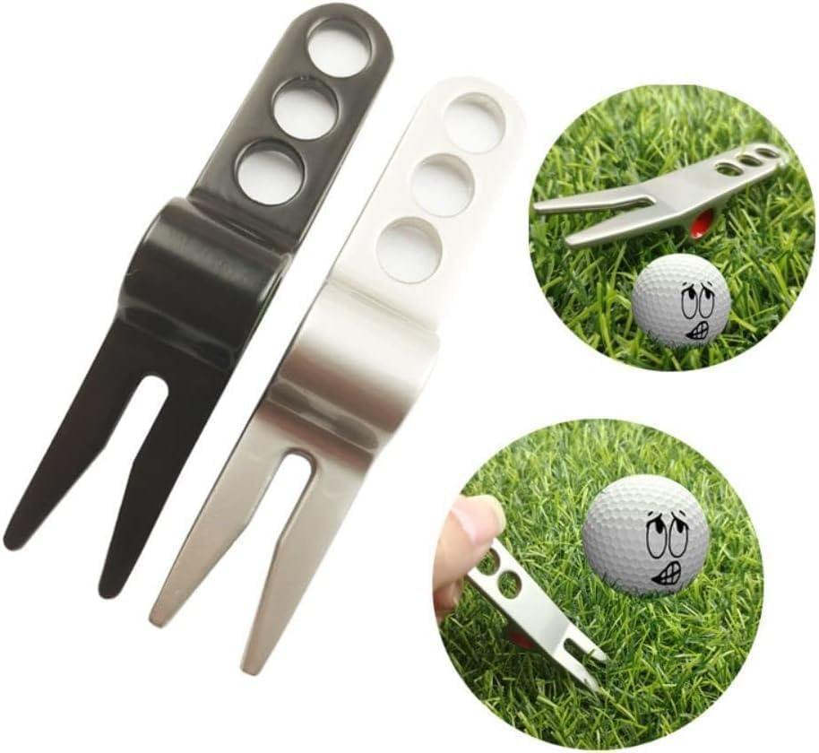 1 Pair Silver Golf Ball Fork Pivot Divot Repair Tool Compatible Cameron Divot Tools for Scotty Golf Divot Tools