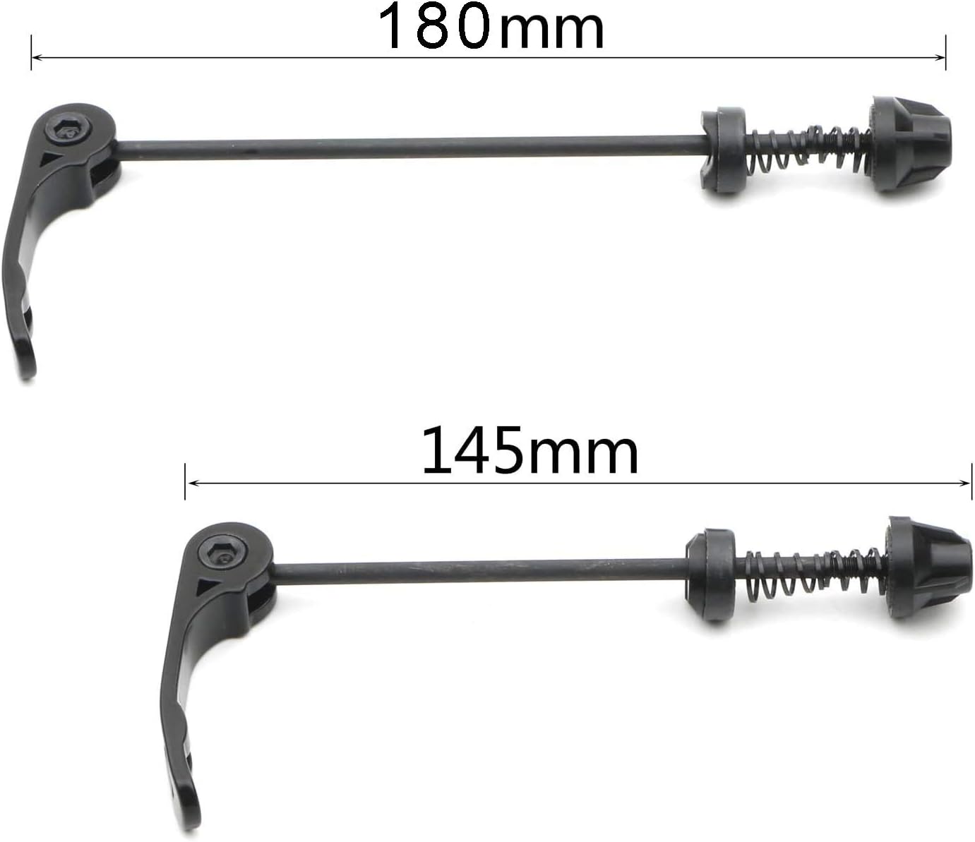 Road Mountain Bicycle MTB Wheel Hub Front and Rear Skewers Quick Release Skewer Clip Bolt Lever Axle QR 145/180 mm, a Pair