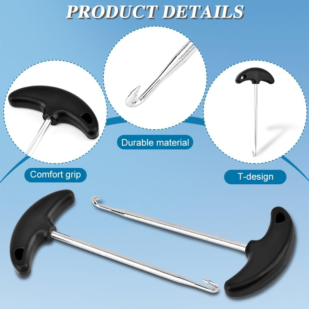 Shoe Lace Tightner, Stainless Steel Plastic Hockey Skate Tightener Tool, Portable Shoe Lace Puller Ice Roller Skate Tool for Ice-Skates Figure-Skates Boots Shoes, 2 Pcs