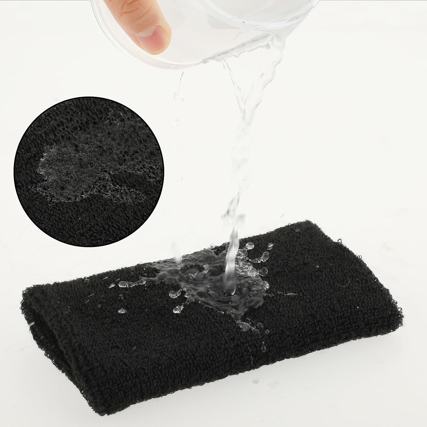 Wrist Sweatbands Elastic Sport Wristbands 6 Inch Absorbent Terry Cloth Armbands Long Cotton Athletic Wrist Bands for Working Out Football Basketball Tennis Gym Costumes Cosplay