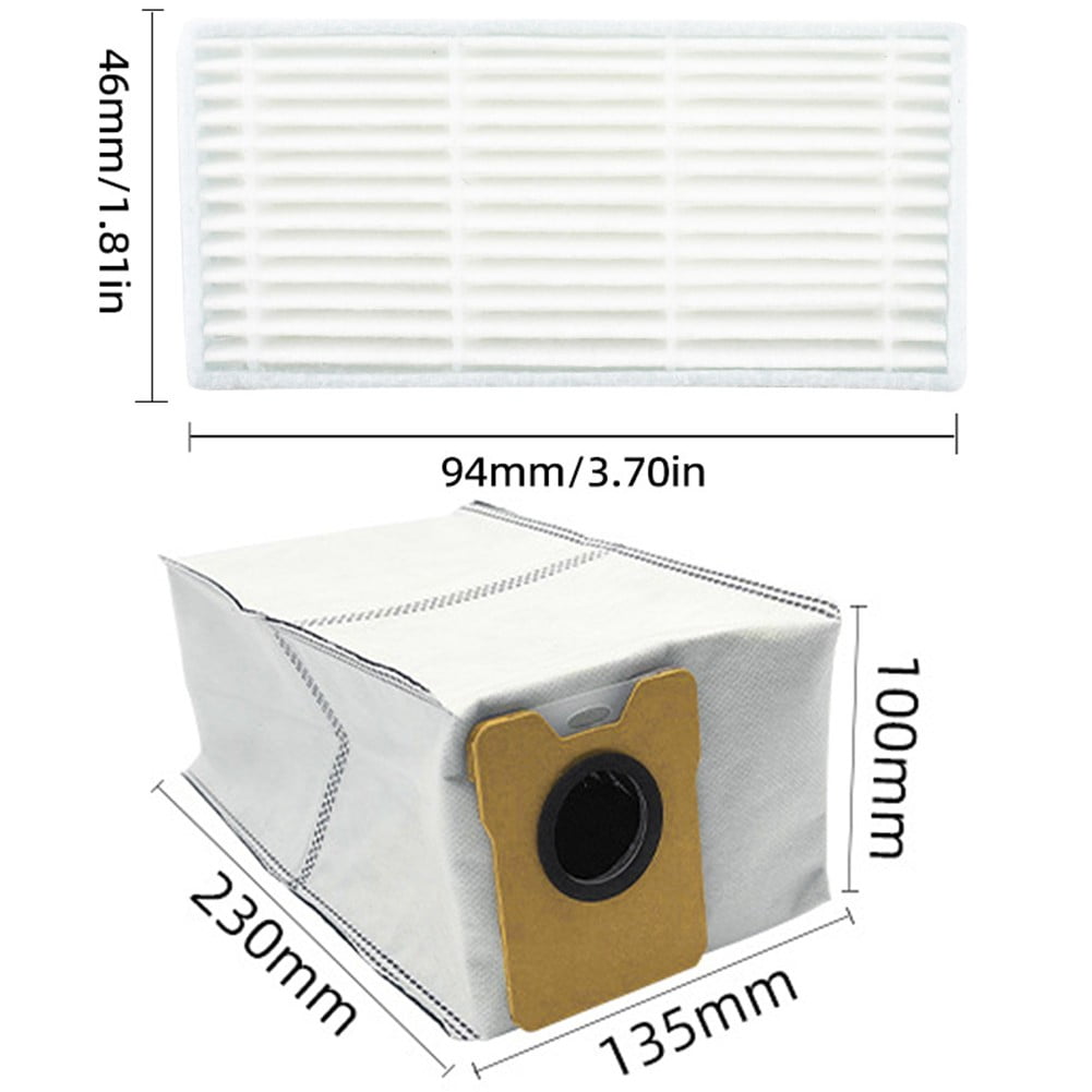 Luolandi For eufy Robot Vacuum C10 Robot Vacuum Accessories Side Brush Filter Dust Bag