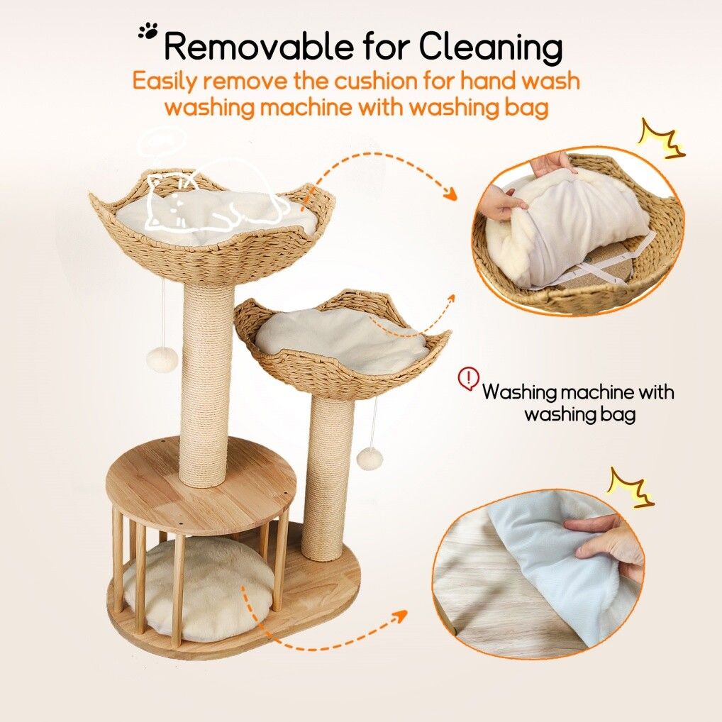 Cat Tree Tower Large Scratching Post Condo Basket Activity Center