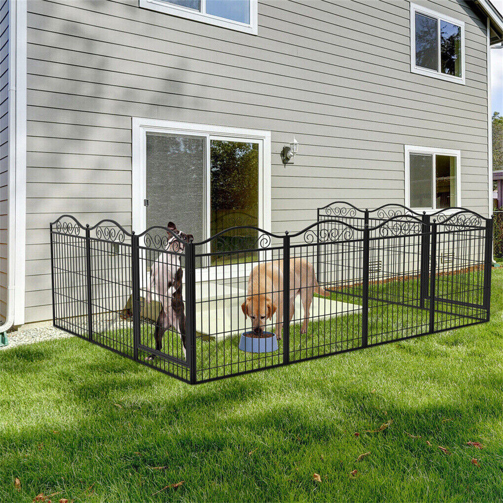 8 Panel Pet Playpen Gate Extension w/ Lockable Door