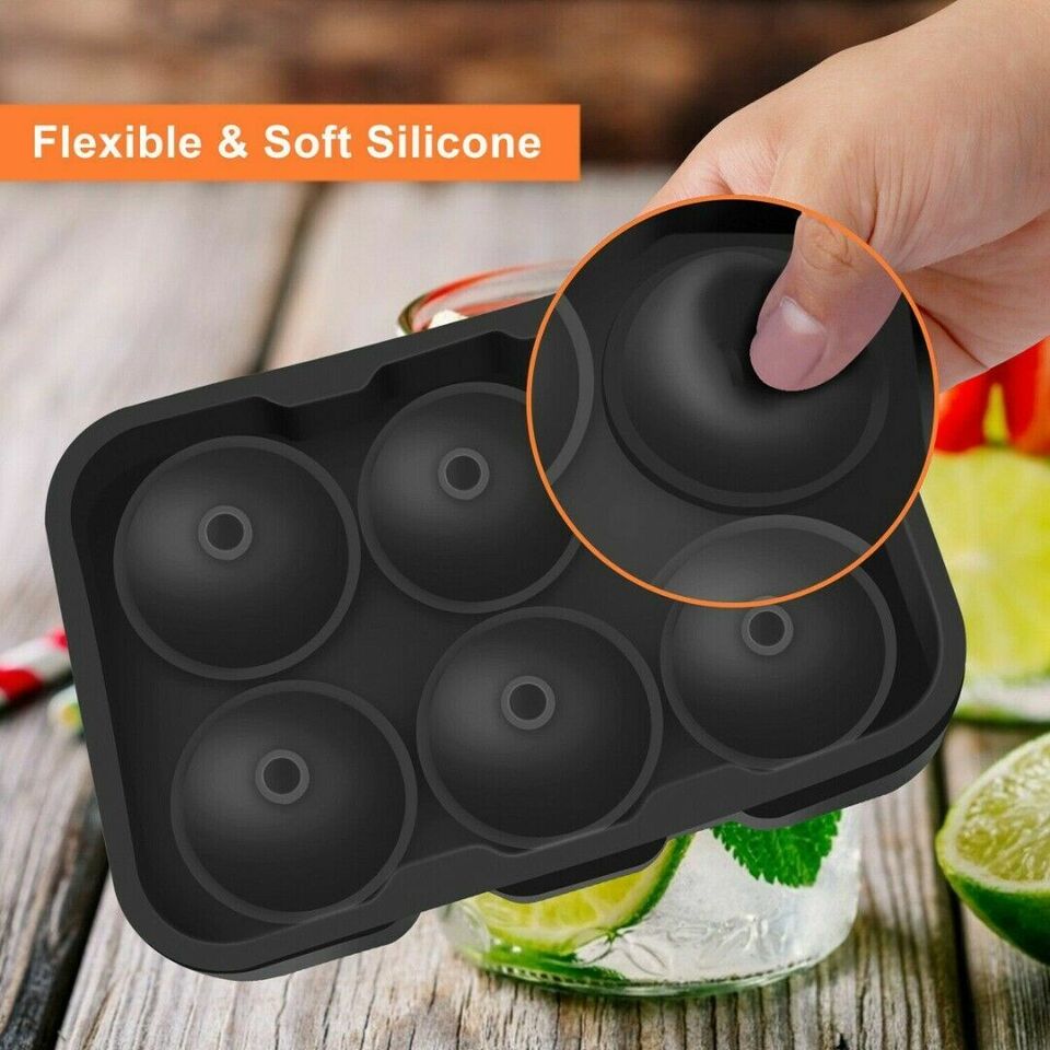 Large Ice Cube Tray Ball Maker Big Silicone Mold Sphere Whiskey Round Mould DIY