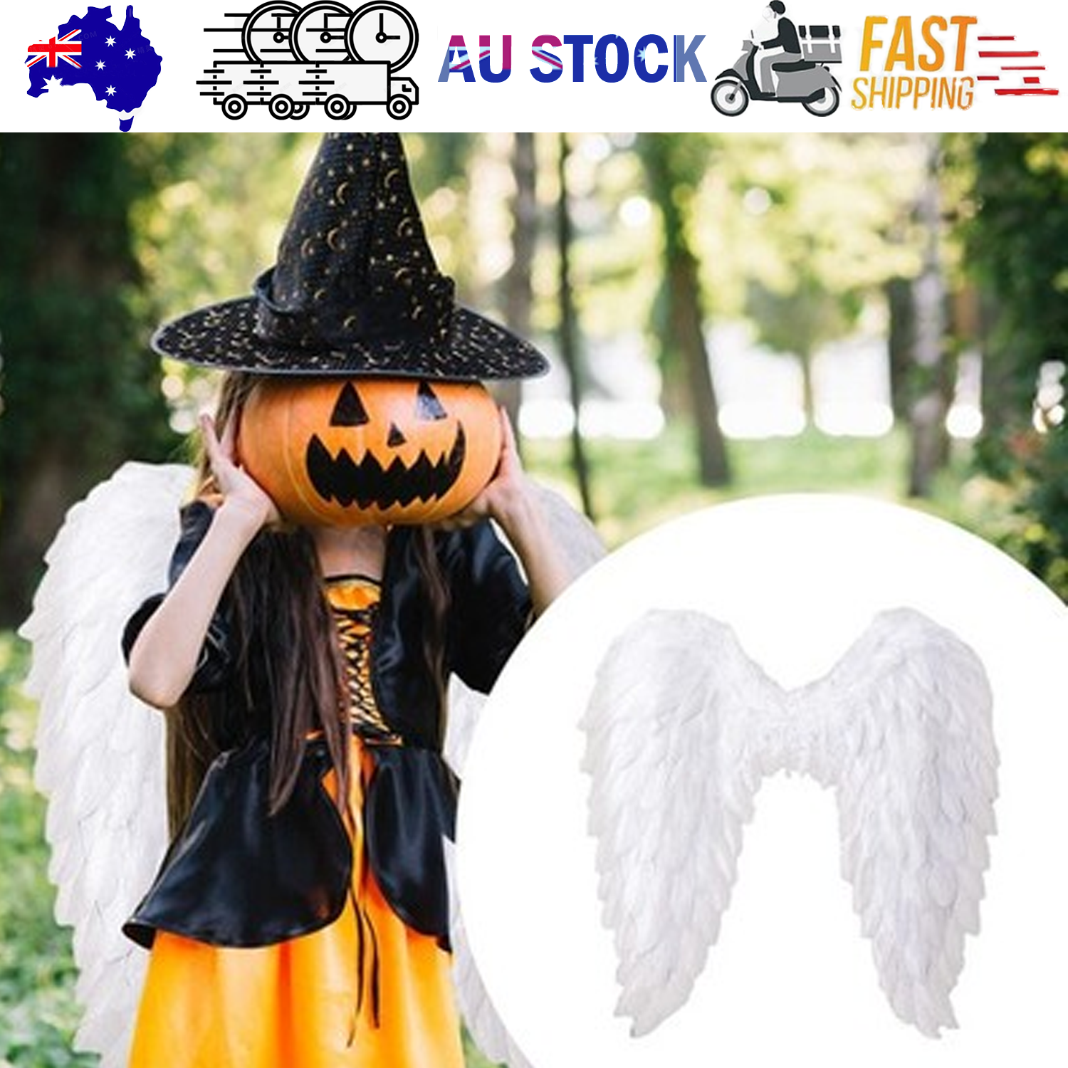 Angel Wings Fairy Wings with Elastic Straps Adults White