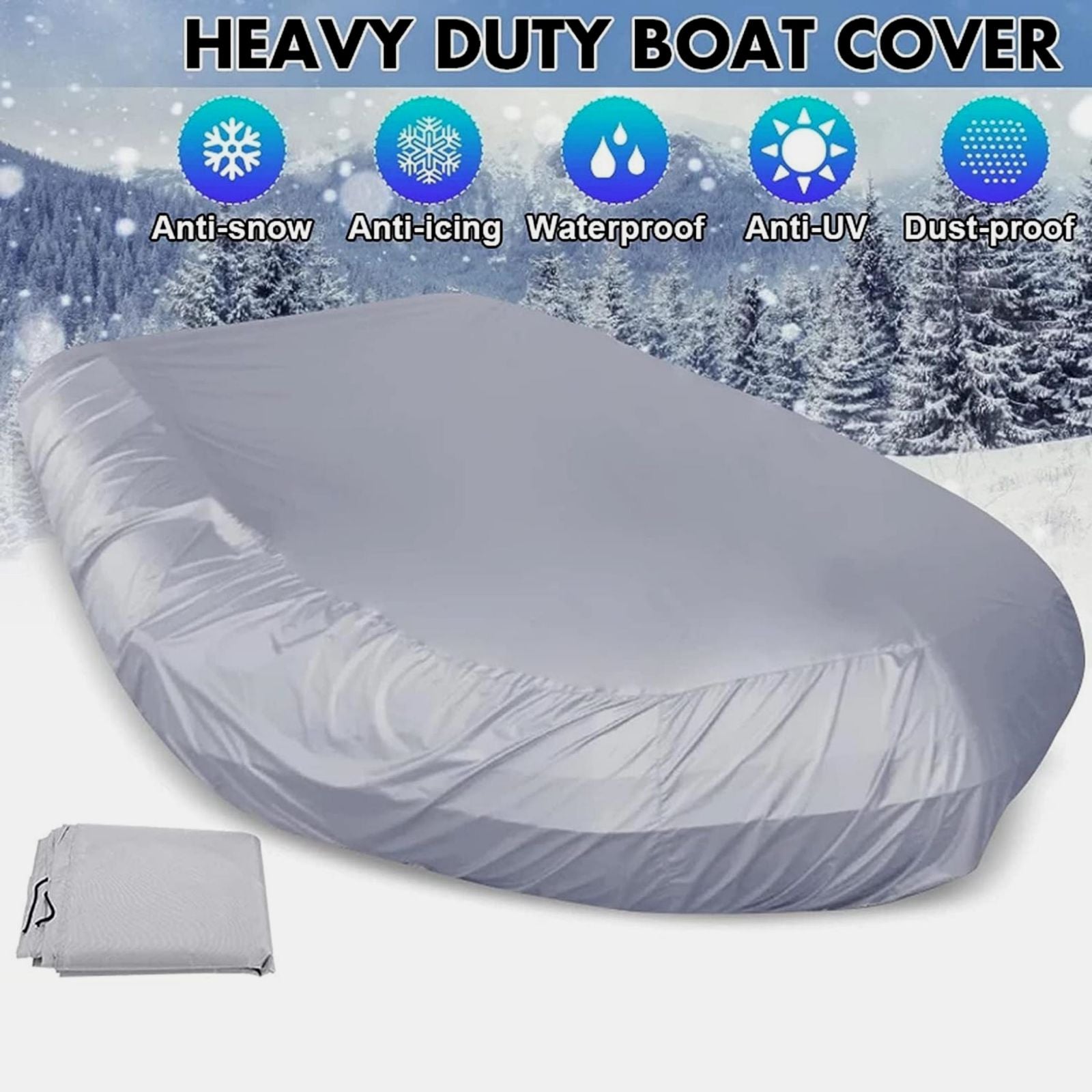 210D Inflatable Boat Cover UV Resistant Inflatable Dinghy Boat Cover Waterproof UV Sun Dust Protective Case Kayak Oxford Cloth Cover ( 330 cm )