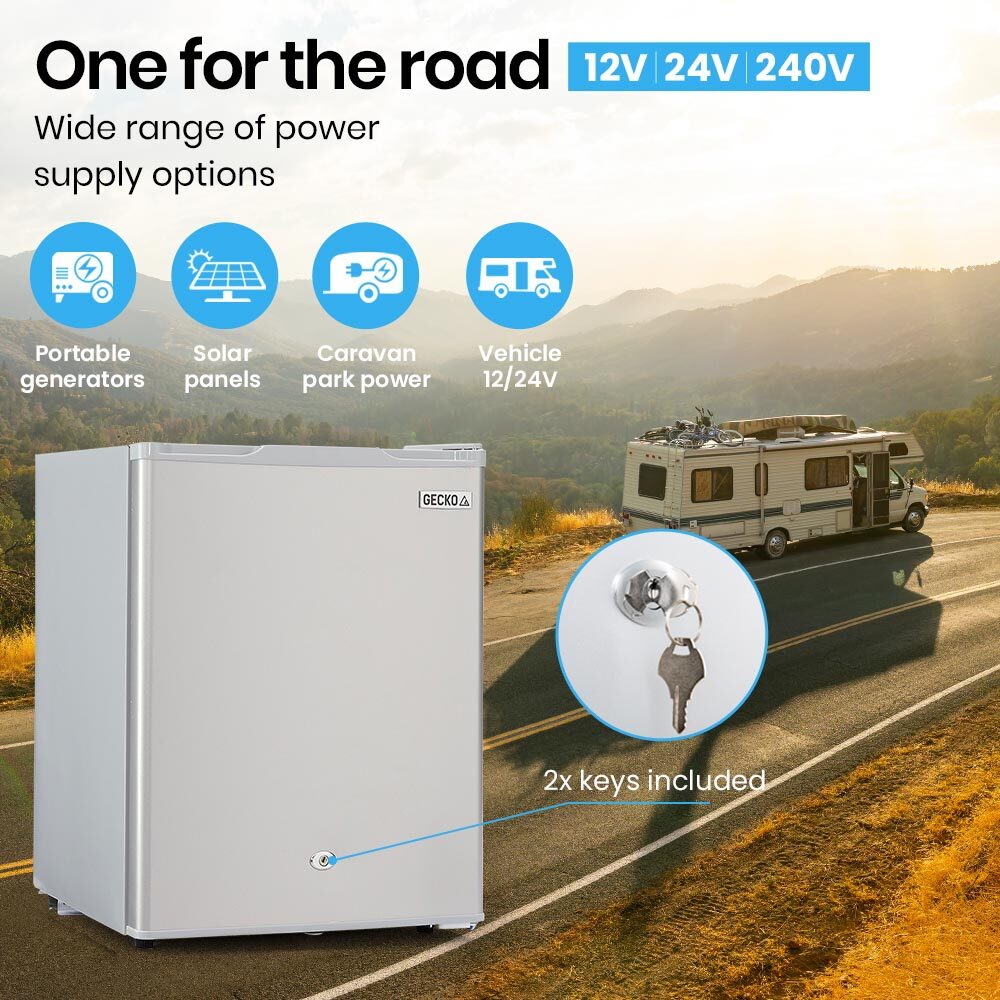 GECKO 70L Portable Fridge Freezer for Car Camping Caravans Fridges Refrigerator Cooler 12V/24V/240V