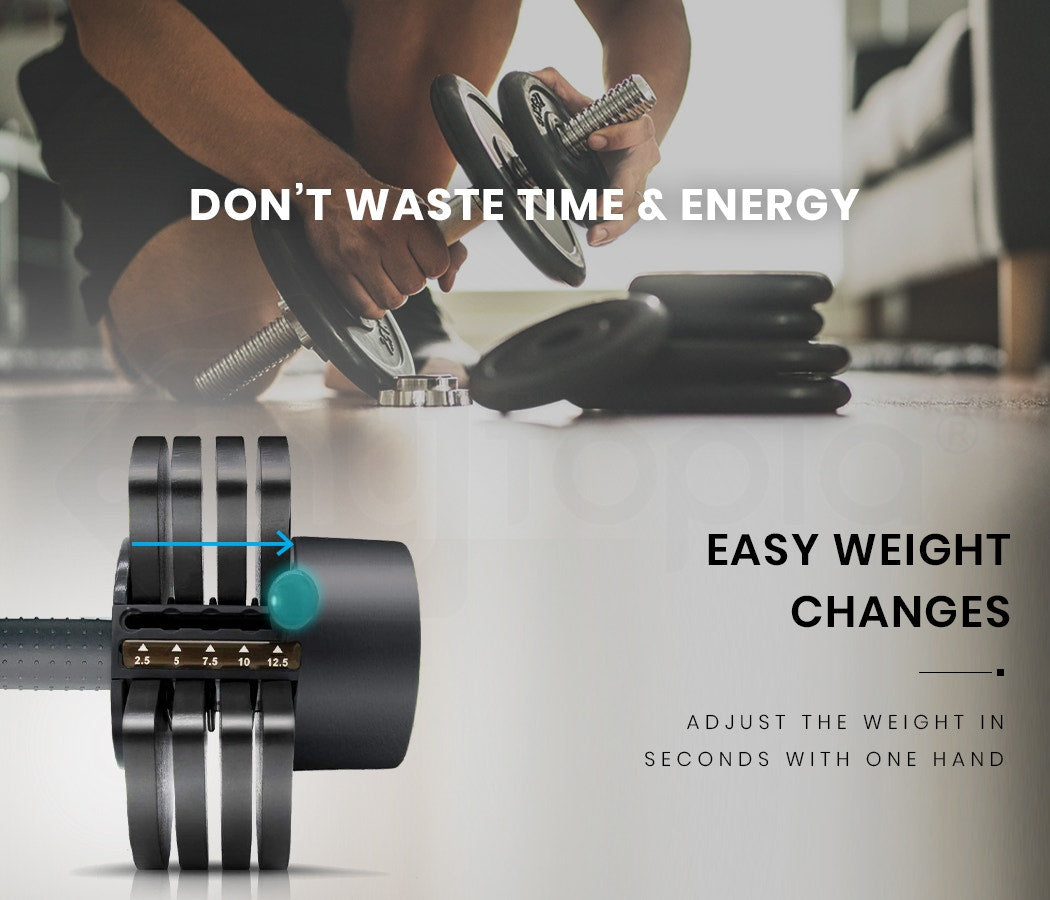 ATIVAFIT 2x Adjustable Dumbbell Set Weights Dumbbells Home Gym Interchangeable