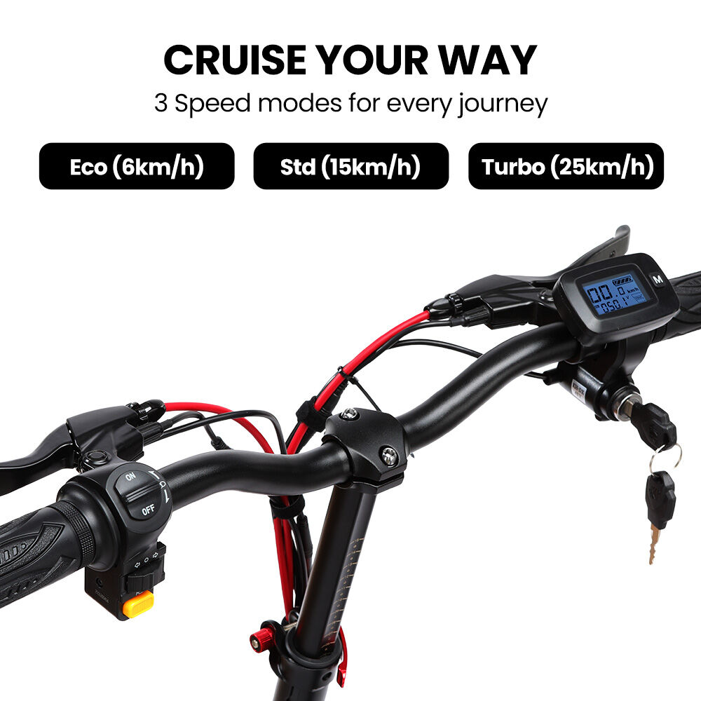 ALPHA Rover Electric Scooter with Seat, 500W 48V 25km/h 30km Range, 14-inch Tyres, Motorised Commuter eScooter for Adults, Black