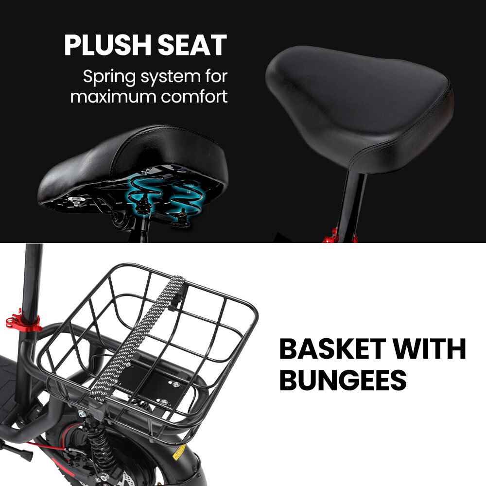 ALPHA Rover Electric Scooter with Seat, 500W 48V 25km/h 30km Range, 14-inch Tyres, Motorised Commuter eScooter for Adults, Black