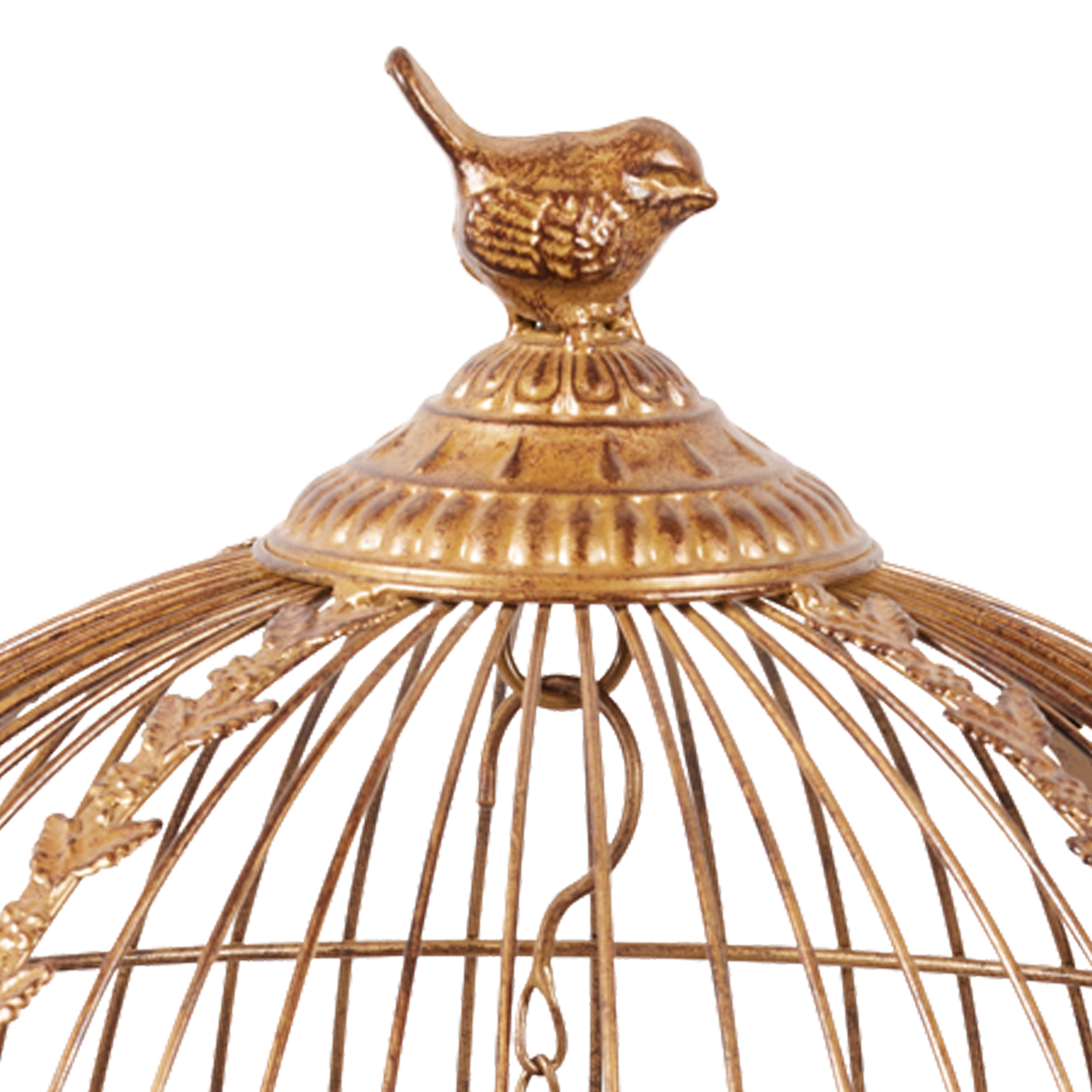 Christabelle Antique Gold Metal Art Iron Wrought Material Bird Cage Display Christmas Decor