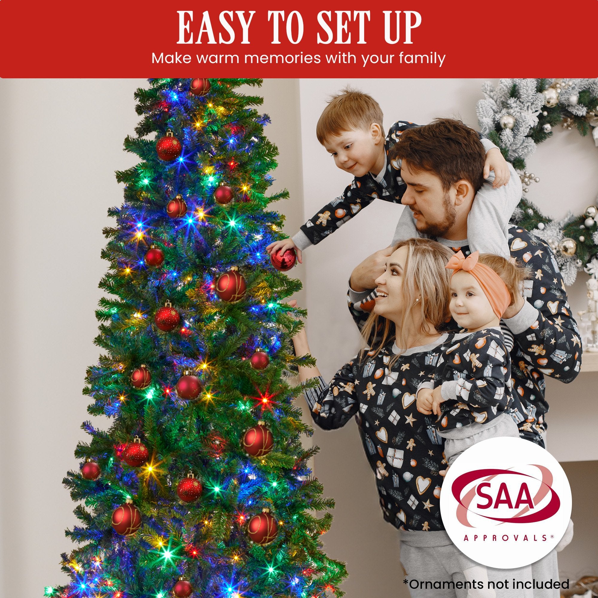 Christabelle Bad Santa 2.3m Curved Multicolour Pre-Lit Christmas Tree with 1240 Tips