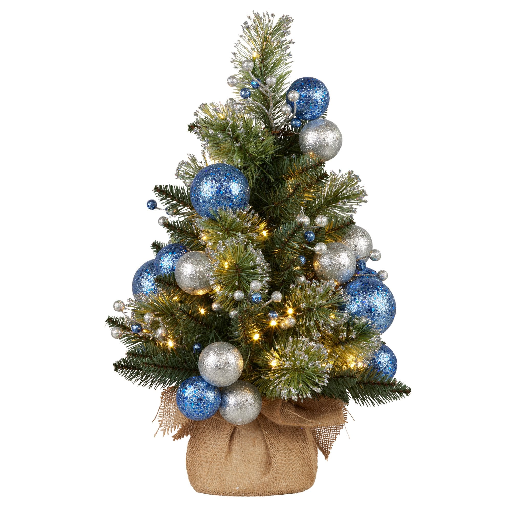 Christabelle 61cm Blue Collection Pre-Lit Tabletop Christmas Tree