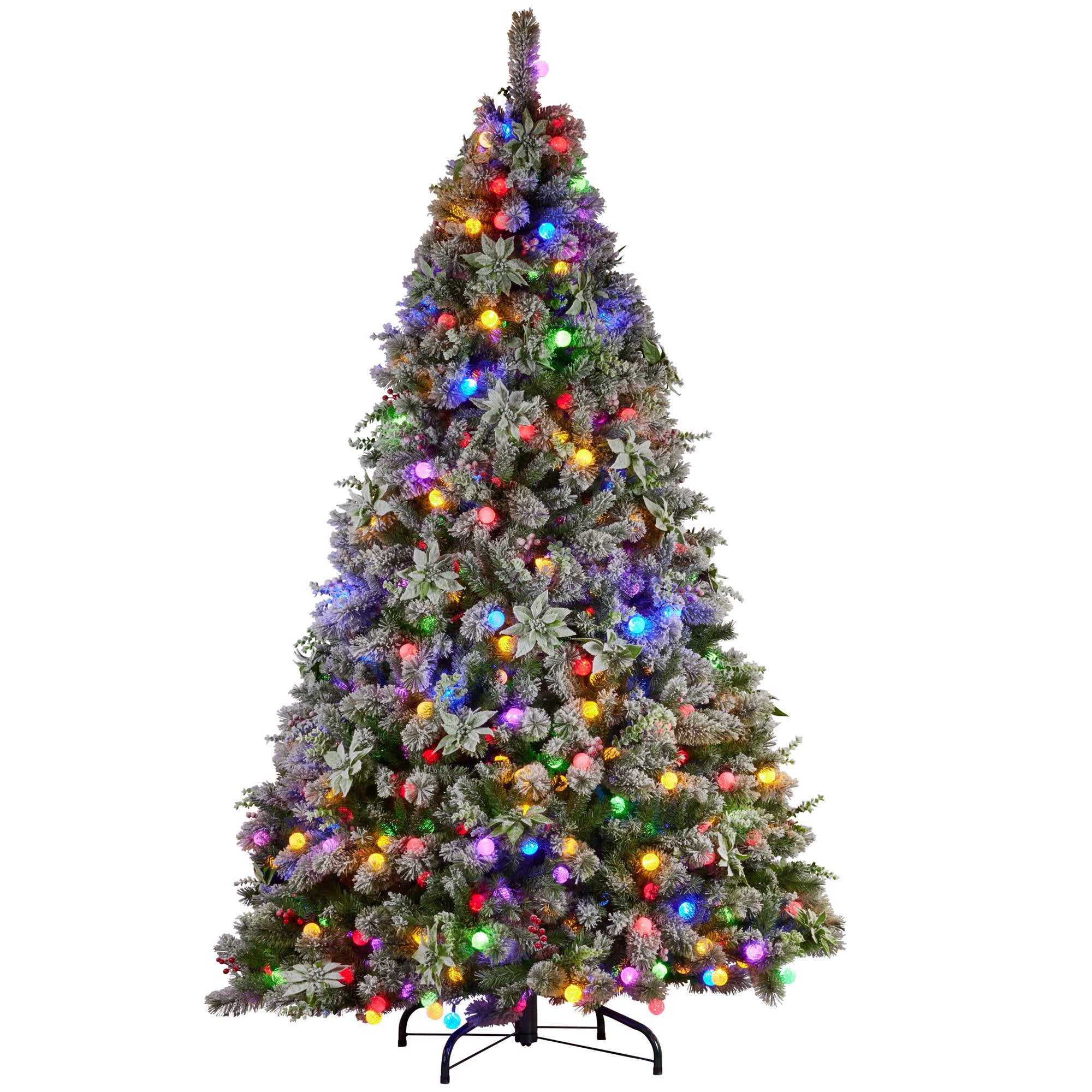 Christabelle Snowy Crown Pine 2.3m Multicolour Pre-Lit Christmas Tree with 1453 Tips