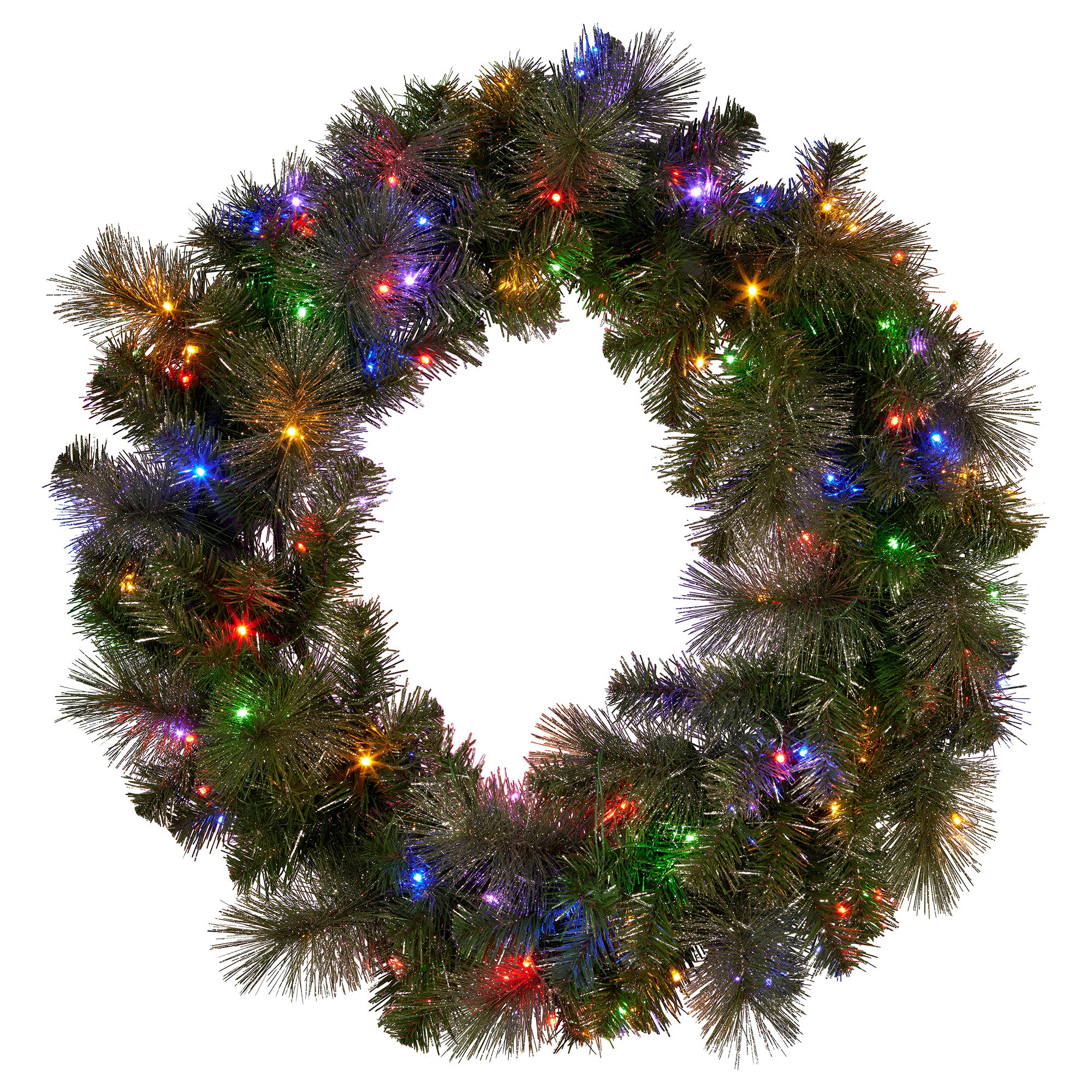 Christabelle 1.22m Split 2pc Christmas Wreath with LED Lights Pine Dual Front Doors Decoration Ornament