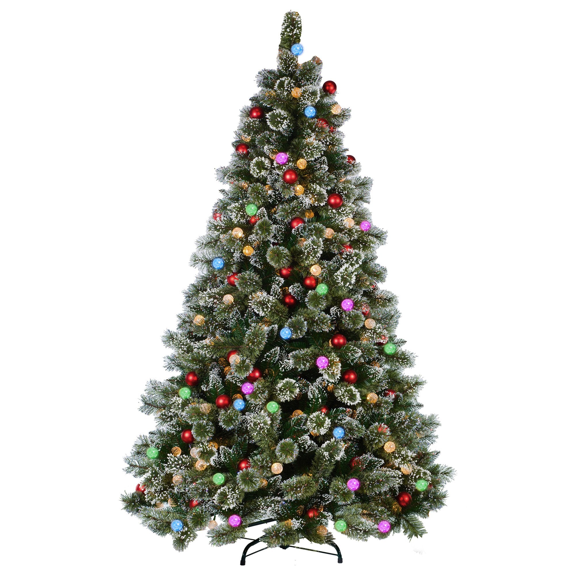 Christabelle Swishmas Snowy Bristle 2.3m Multicolour Pre-Lit Christmas Tree with 1587 Tips