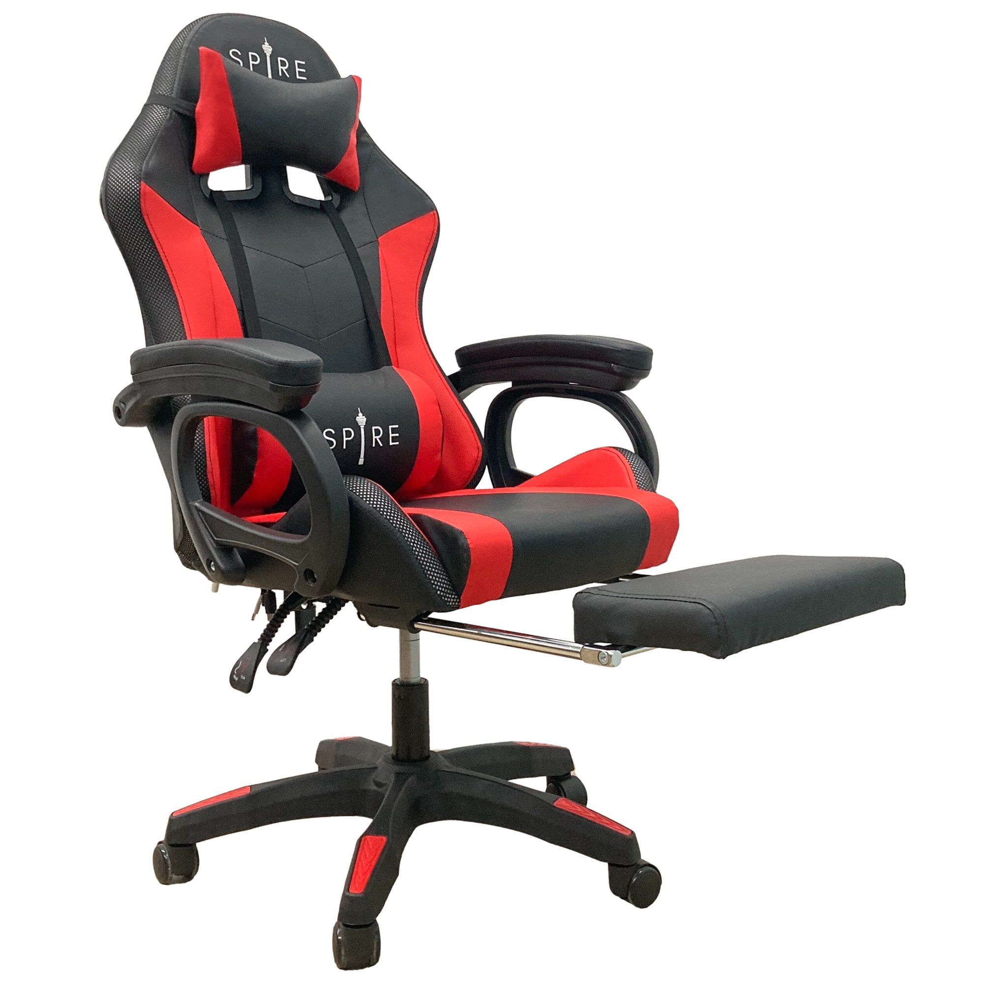 Intex Spire Onyx Led Massage Gaming Chair - Red And Black