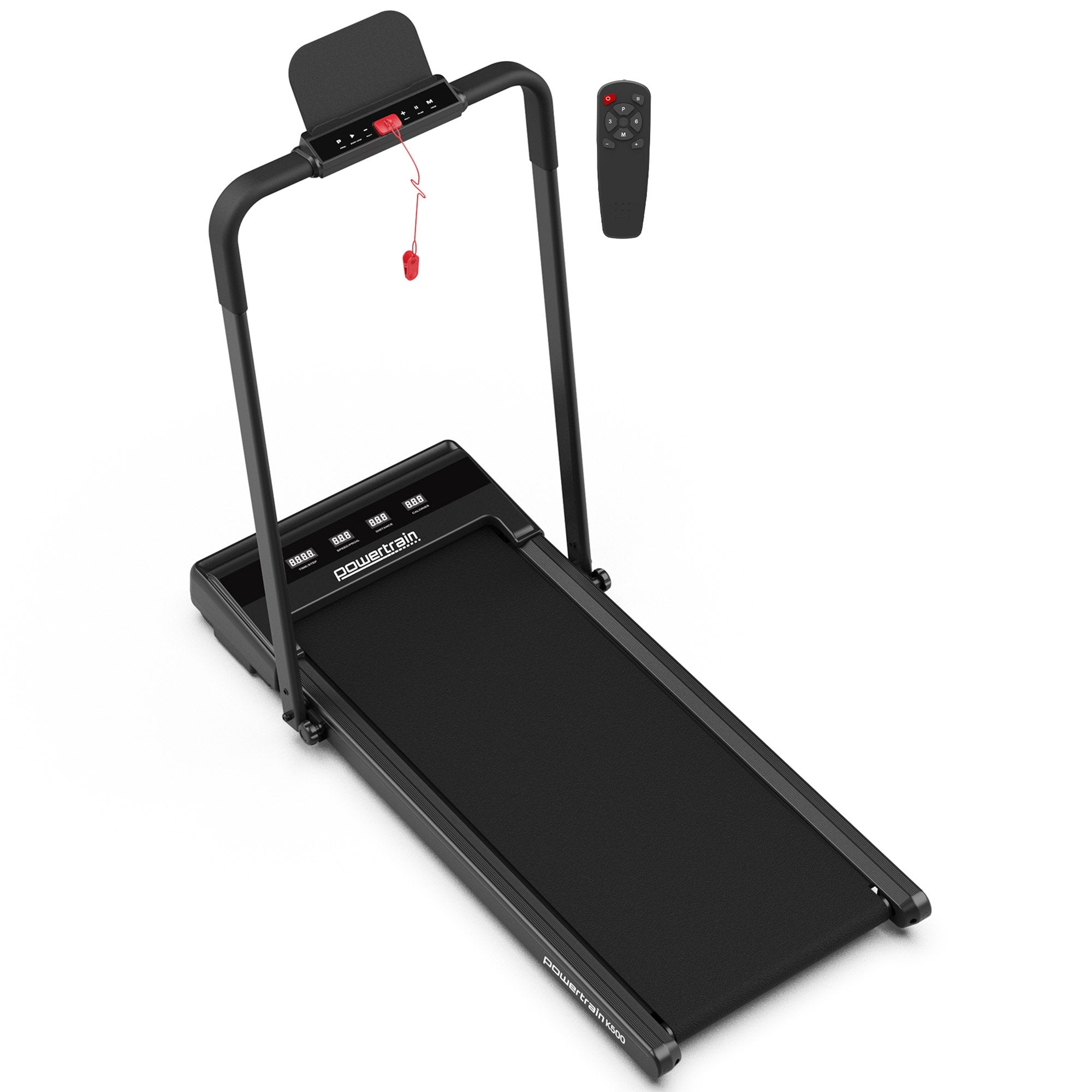Powertrain K500 Walking Pad Treadmill 2 in 1 Foldable Walking & Running Machine w/2.5HP Motor Dual LED Displays 2 Level