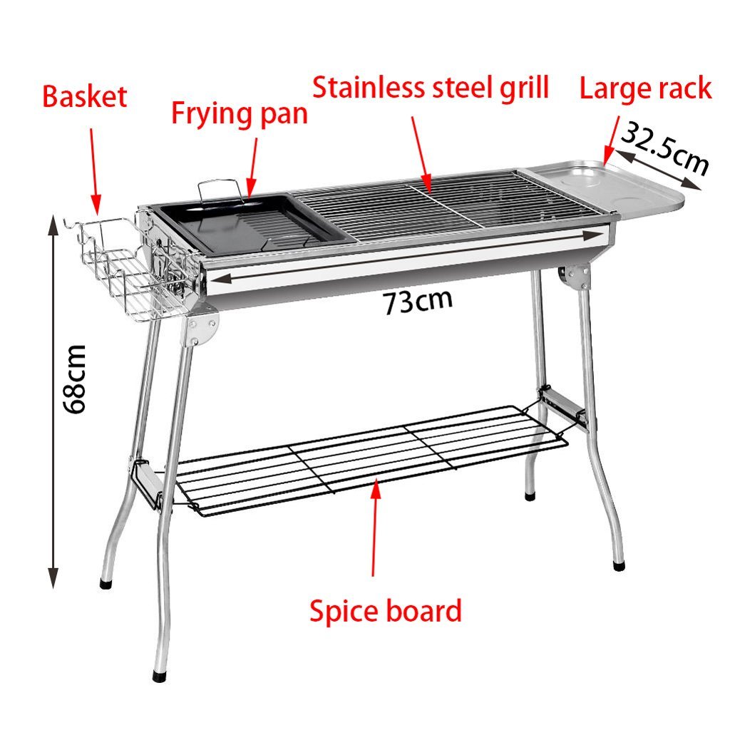 BBQ Grill Barbecue Set Charcoal Kabob Stove Portable Foldable Camping Picnic