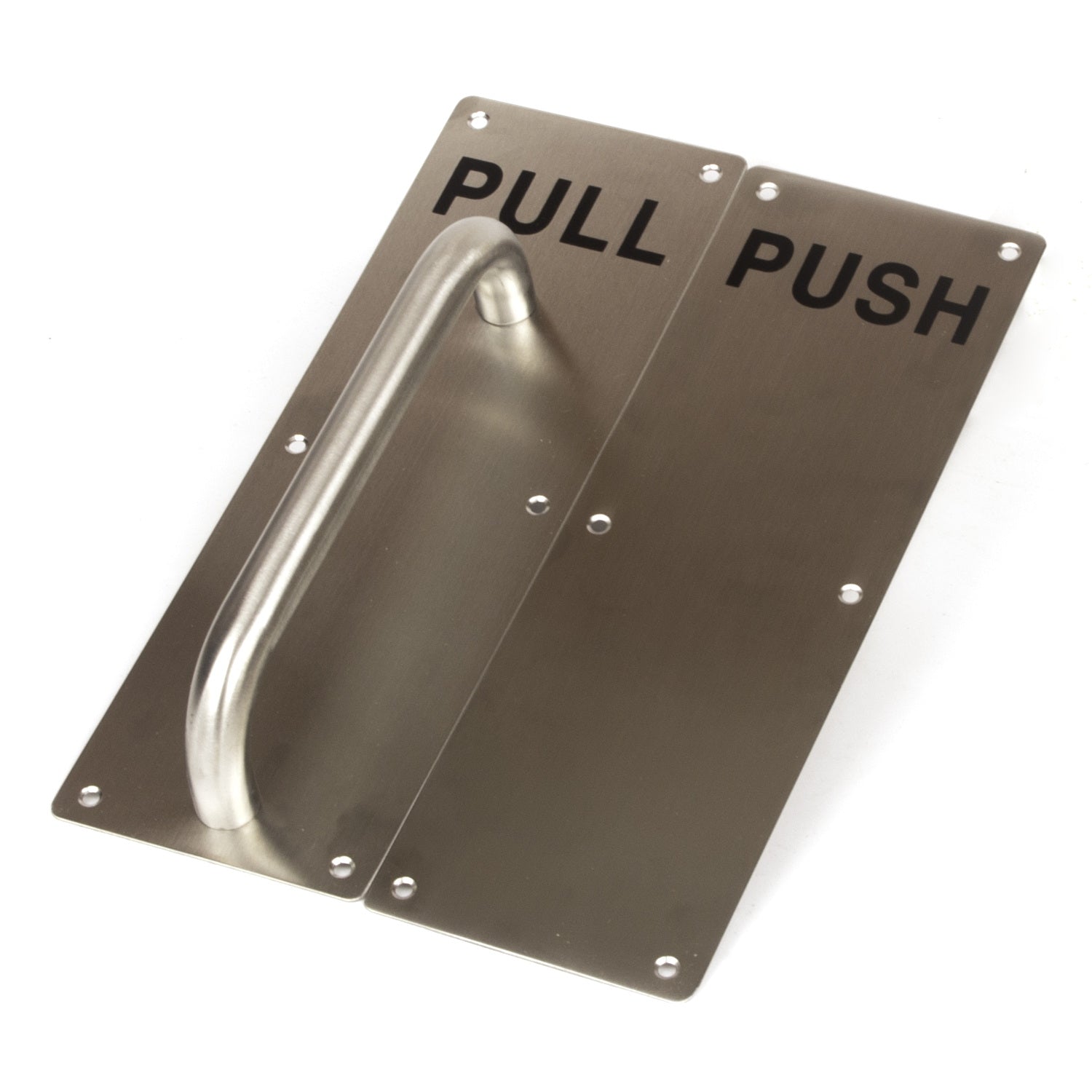 304 Stainless Steel  Commercial Door Pull Push Handle Plate Set for Bathrooms, Stairwell Fire Doors etc