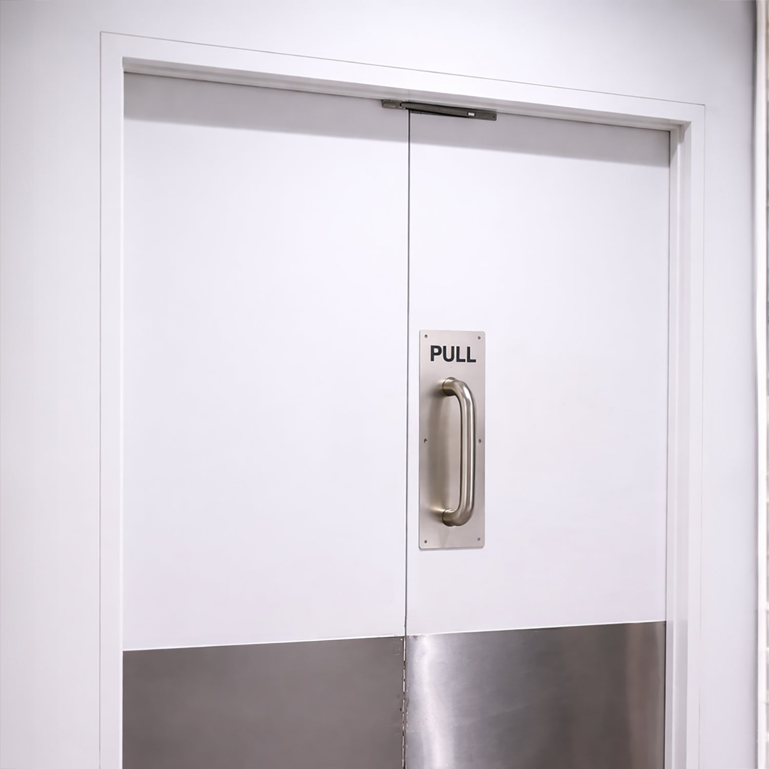 304 Stainless Steel  Commercial Door Pull Push Handle Plate Set for Bathrooms, Stairwell Fire Doors etc