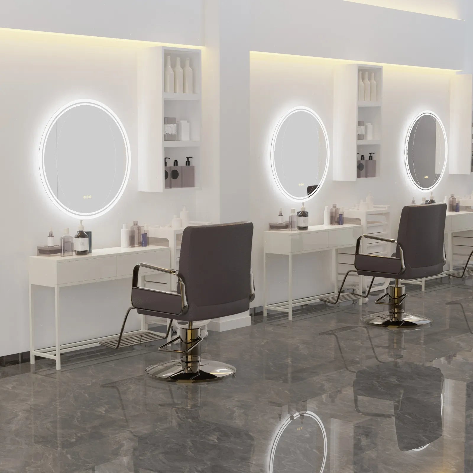 Interior Ave - LED Round Frameless Salon / Bathroom Wall Mirror - 80m