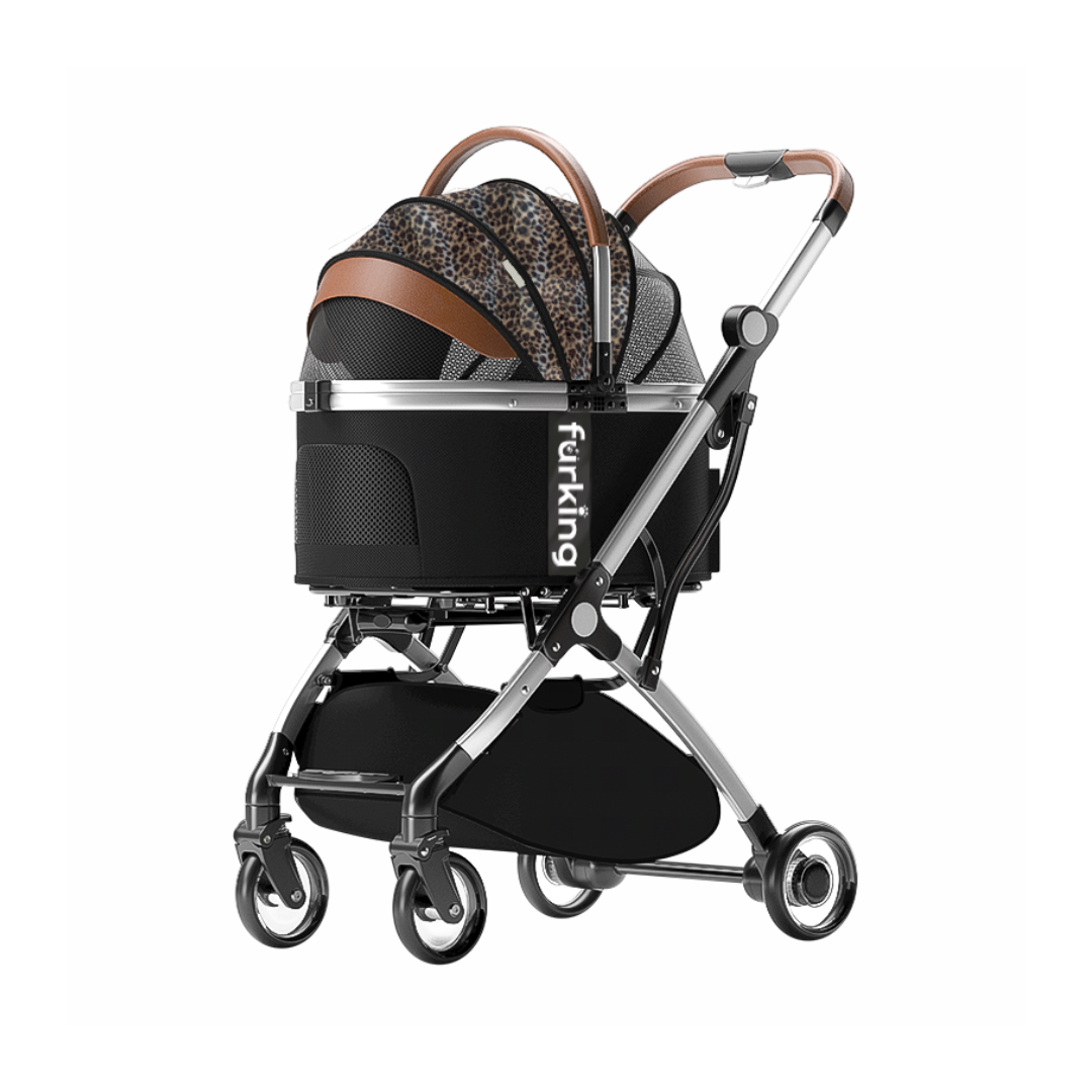 Fur King Lux Pet Pram / Stroller - Black