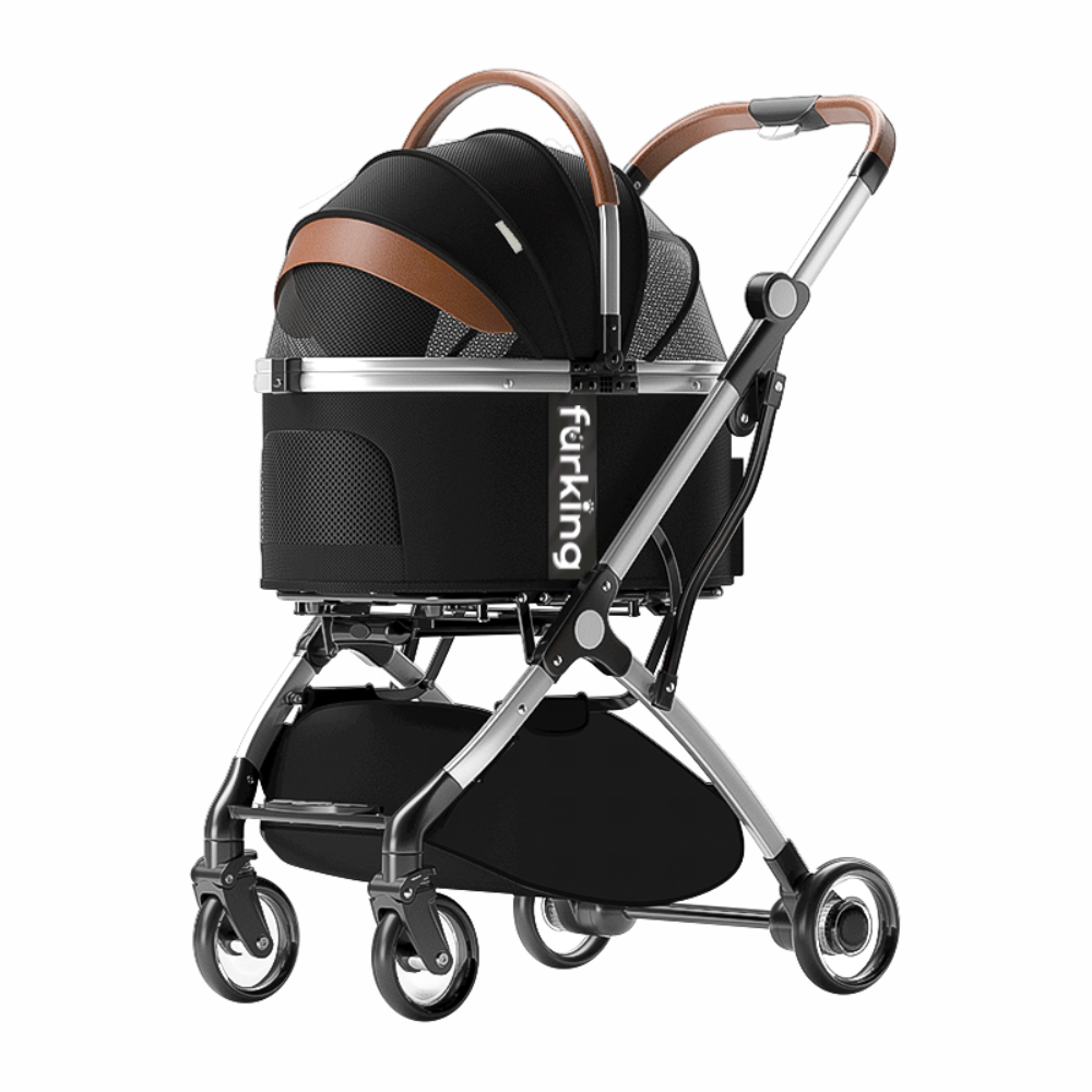 Fur King Lux Pet Pram / Stroller - Leopard