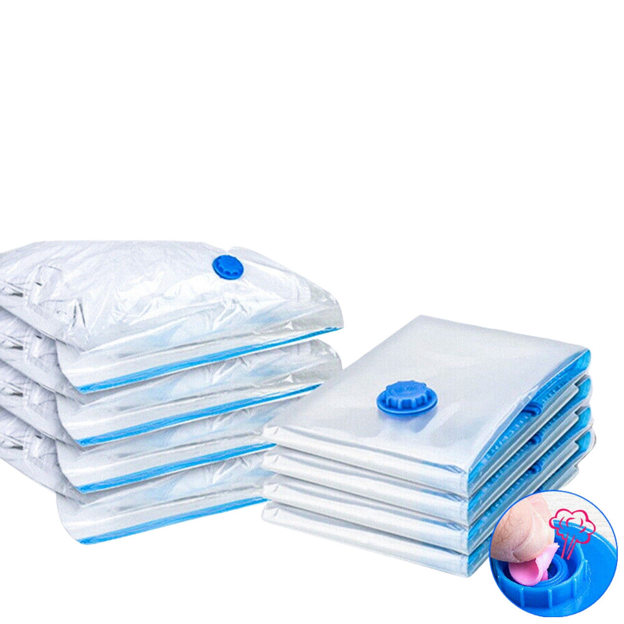 9 Pack Space Saver Vacuum Seal Storage Bag Kit, 2 Large, 5 Medium & 2 Small