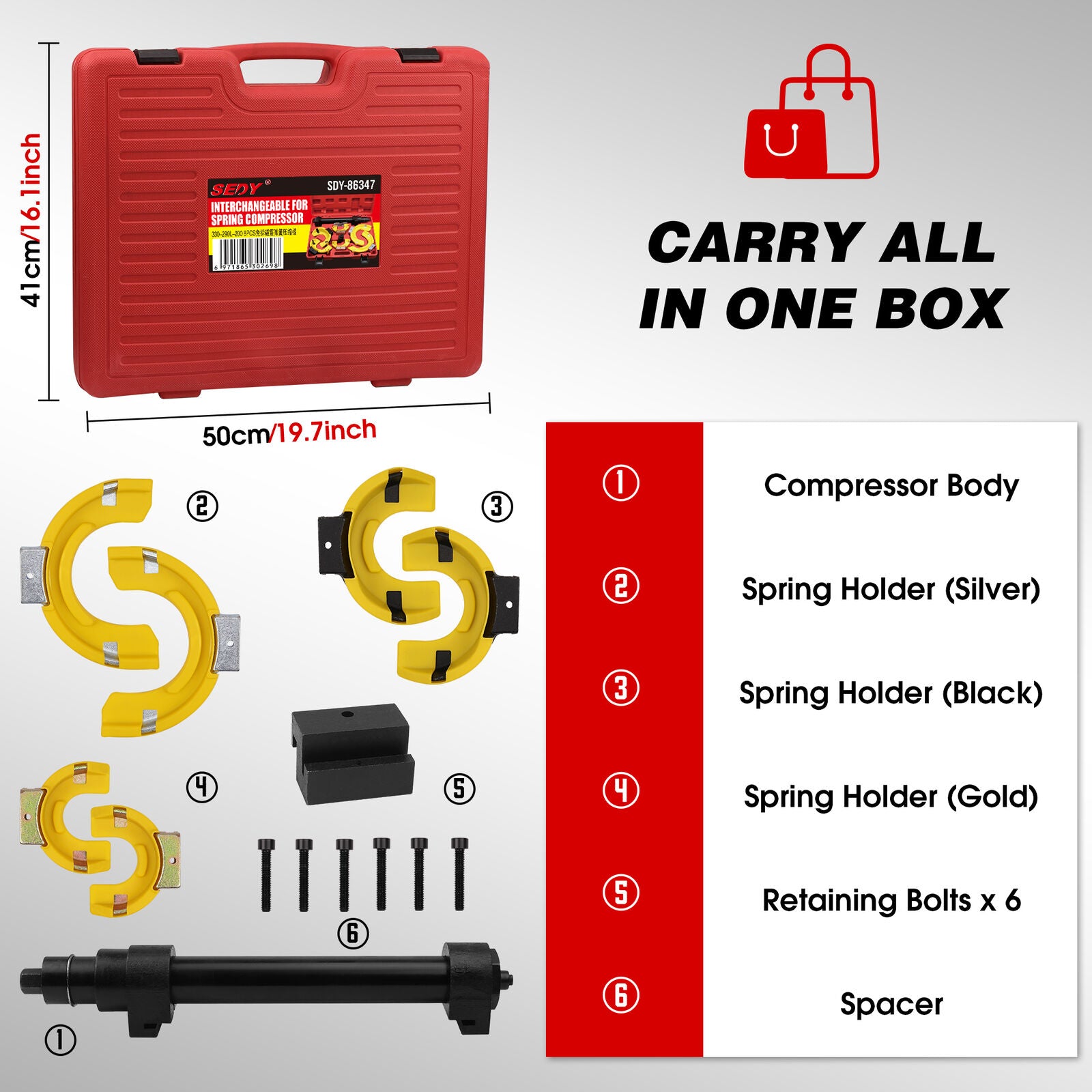 HORUSDY 4500Kg Macpherson Strut Coil Spring Compressor Dumper Extractor Tool