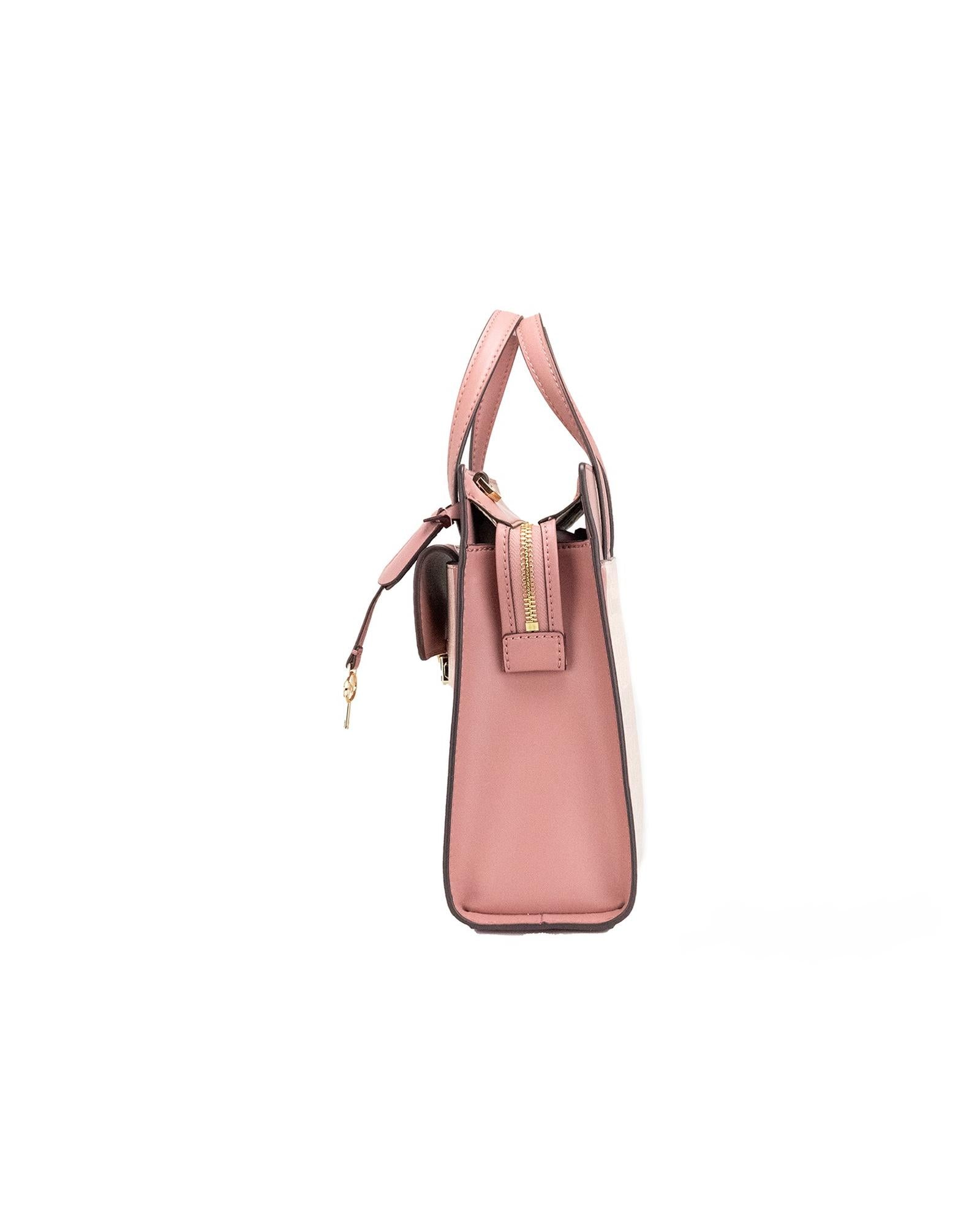 Cece Small Dark Powder Blush Flap Tote Crossbody Bag