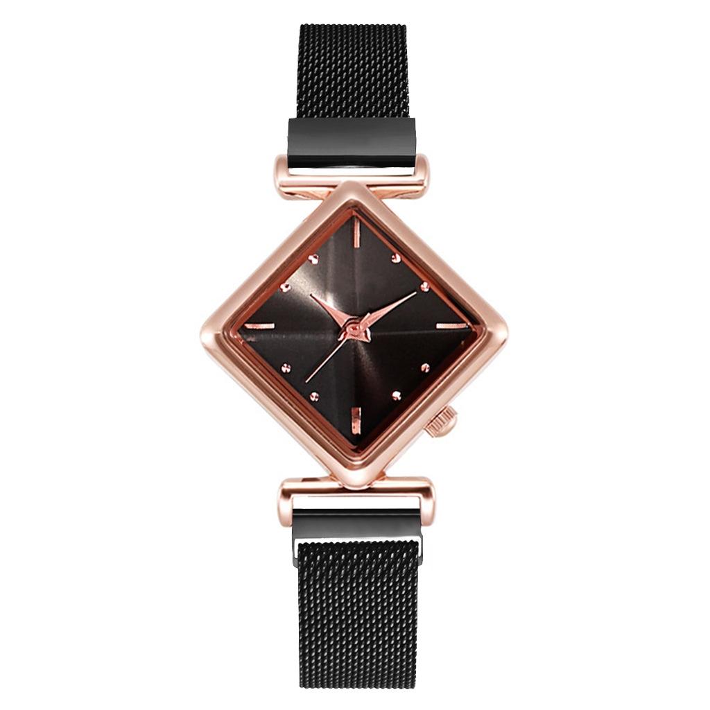 Black Diamond Dial Women Quartz Watch
