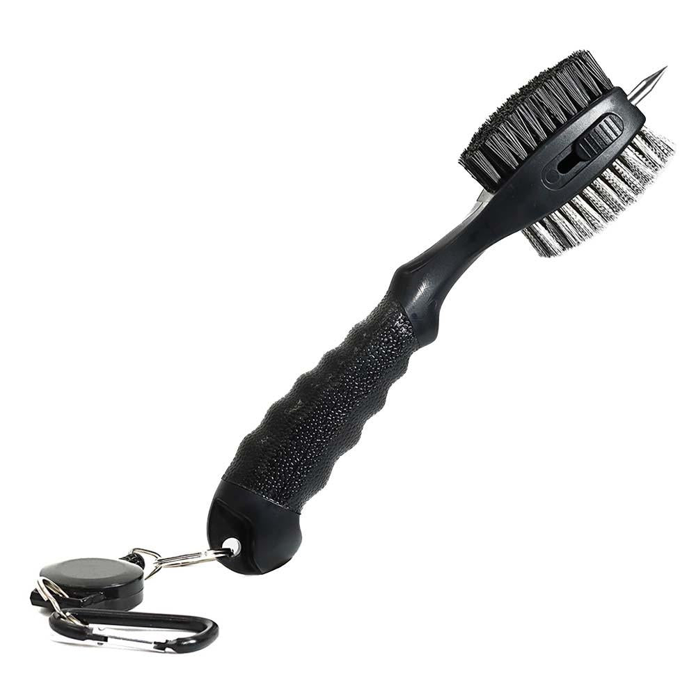 Portable Golf Club Brush - Retractable - Black