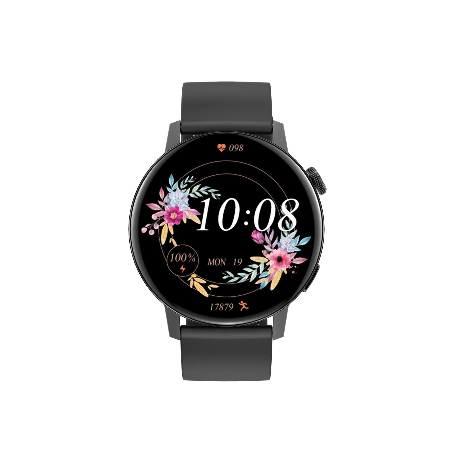 Mini Silicone Smart Watch With Colour Screen - Dt3 - Black
