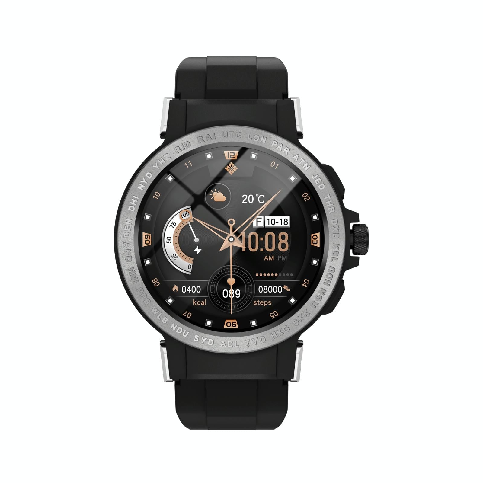 Waterproof Smart Watch With Colour Screen - Ip68 - Black